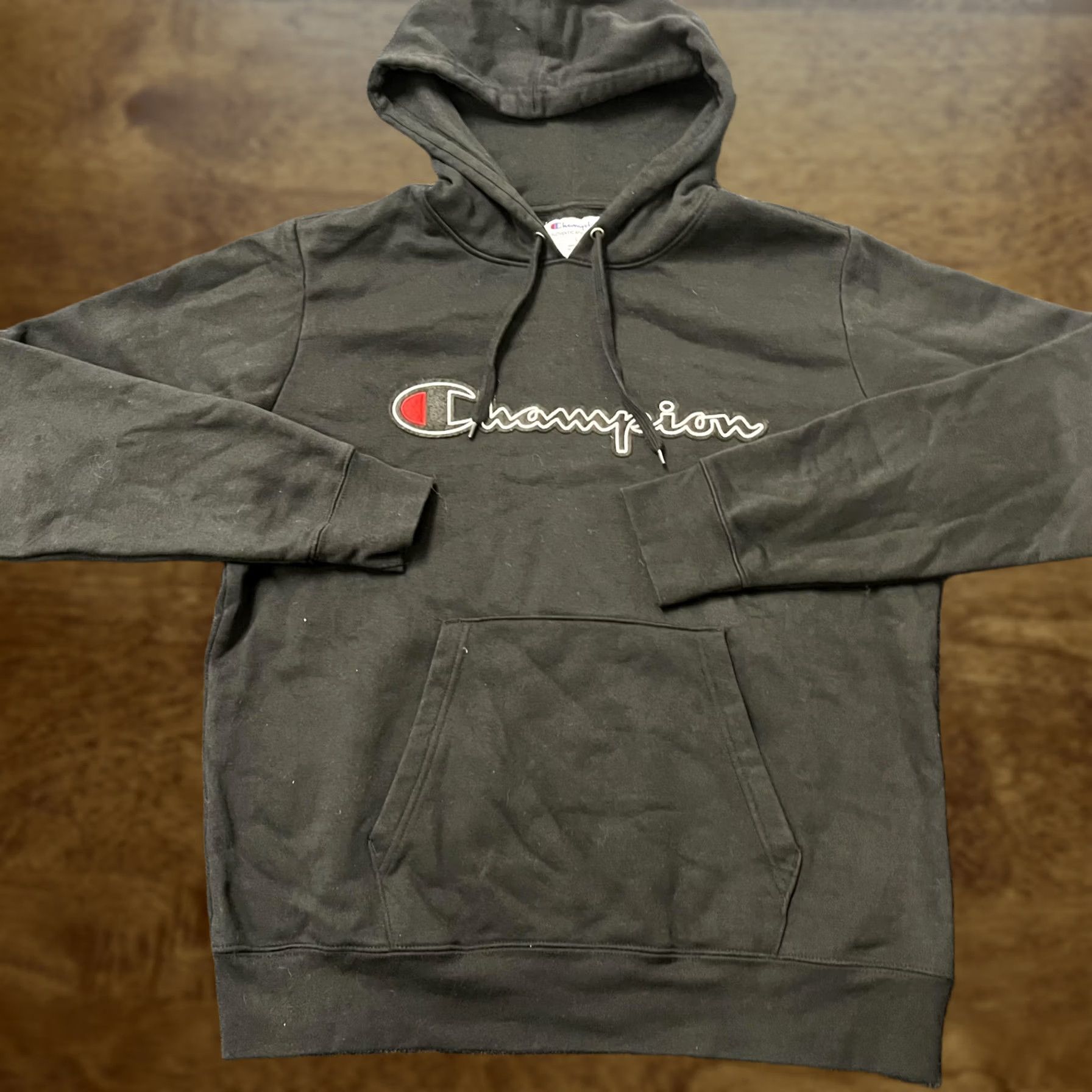 Champion VINTAGE Champion Sweatshirt Hoodie Mens Large Black Authentic Athleticwear Logo Size US L / EU 52-54 / 3 - 1 Thumbnail