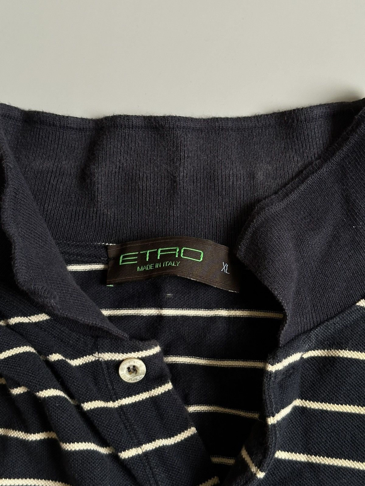 Etro Etro Milano Polo Shirt Size XL Blue Striped Made In Italy Size US XL / EU 56 / 4 - 8 Thumbnail