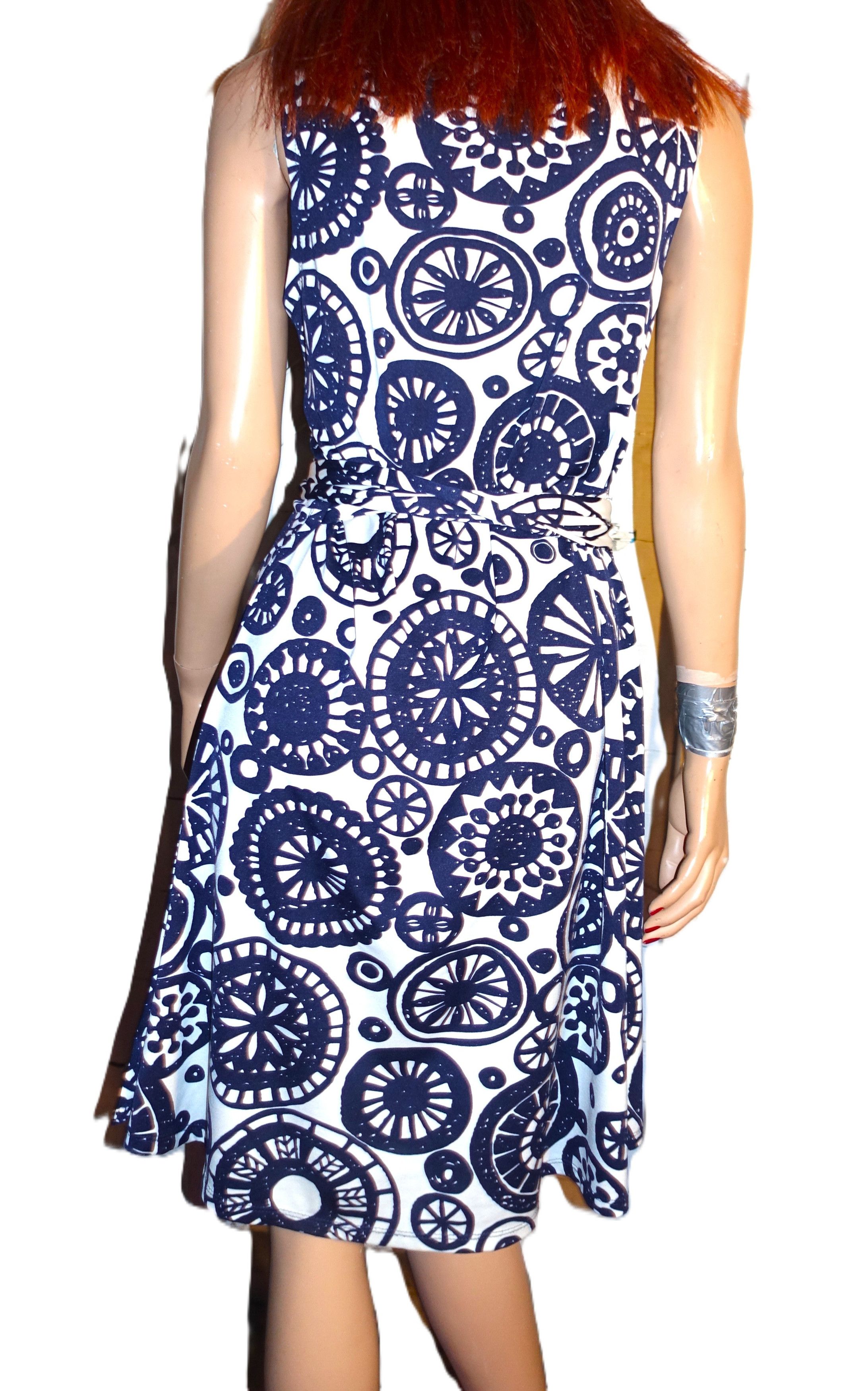 Other Julie Brown Navy Blue White Wrap Dress L Size L / US 10 / IT 46 - 4 Thumbnail