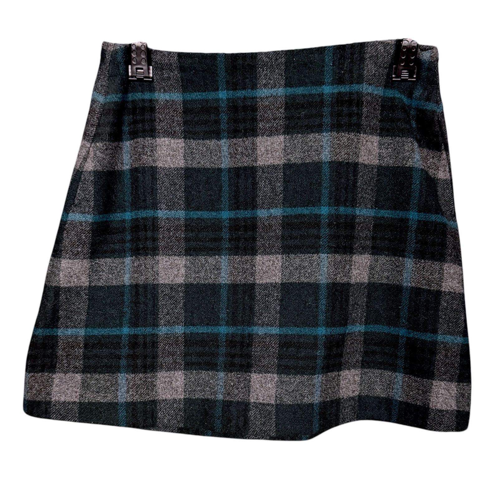 Uniqlo Uniqlo Plaid A-Line Women's 0 Wool Blend Lined Mini Skirt Size 28" / US 6 / IT 42 - 7 Thumbnail