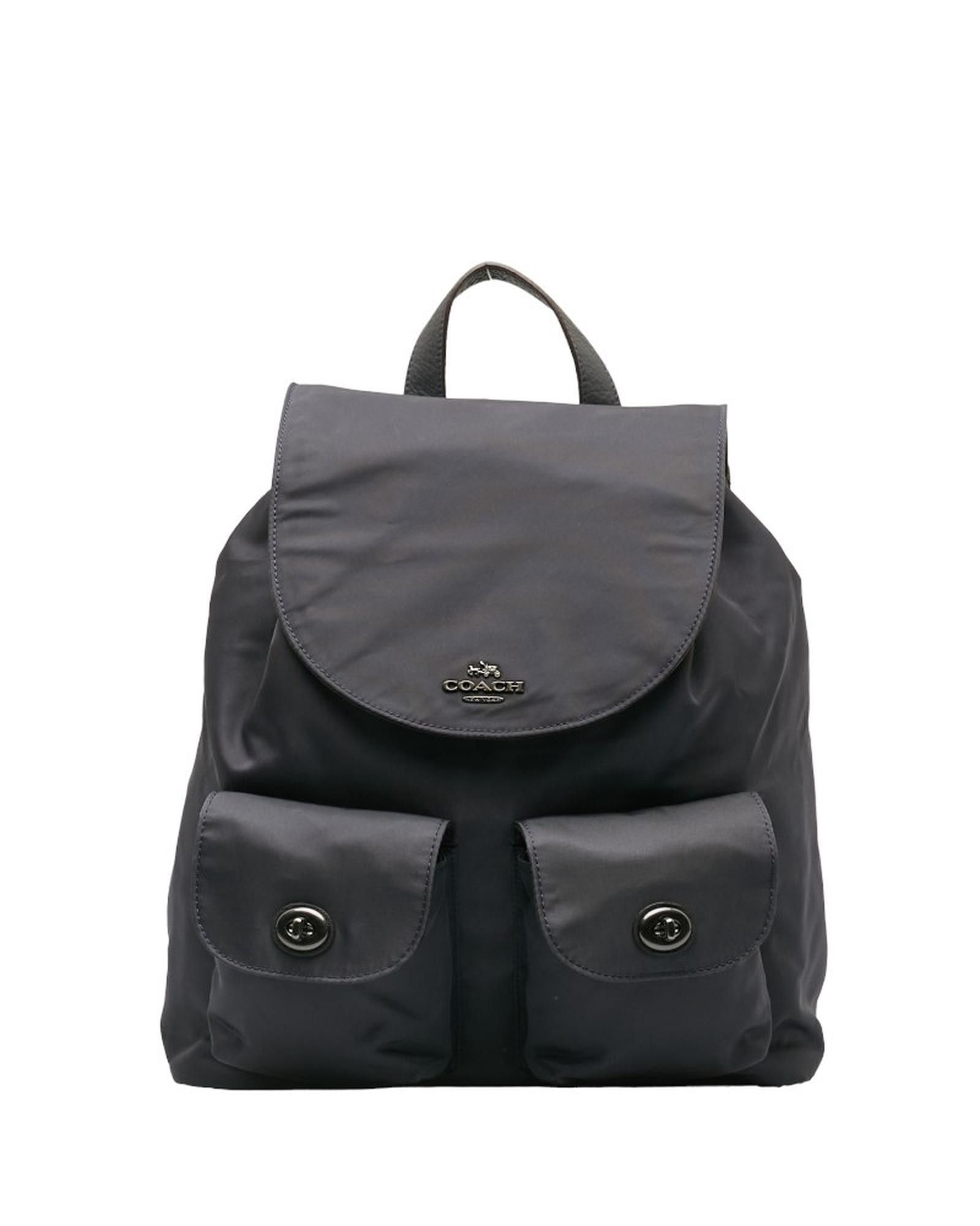image of Coach Black Nylon Multipocket Backpack In Ab Condition, Women's