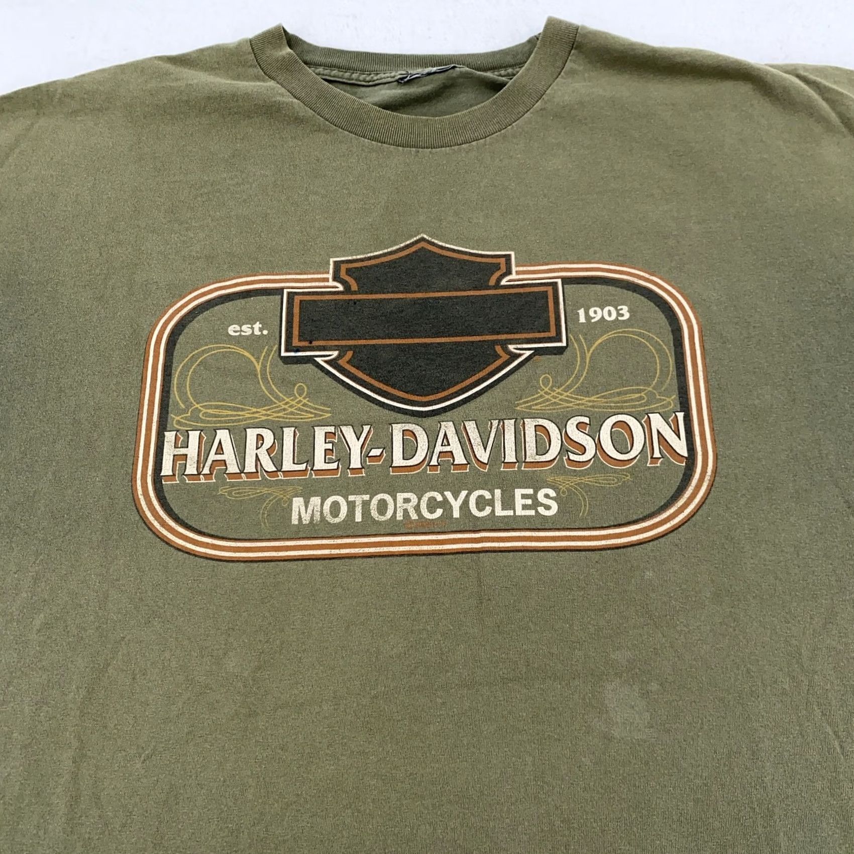 Harley Davidson Harley-Davidson Shirt Mens XXL Green Graphic Print Crew Neck Short Sleeve Vintage(Biker) Desert? Size US XXL / EU 58 / 5 - 2 Thumbnail