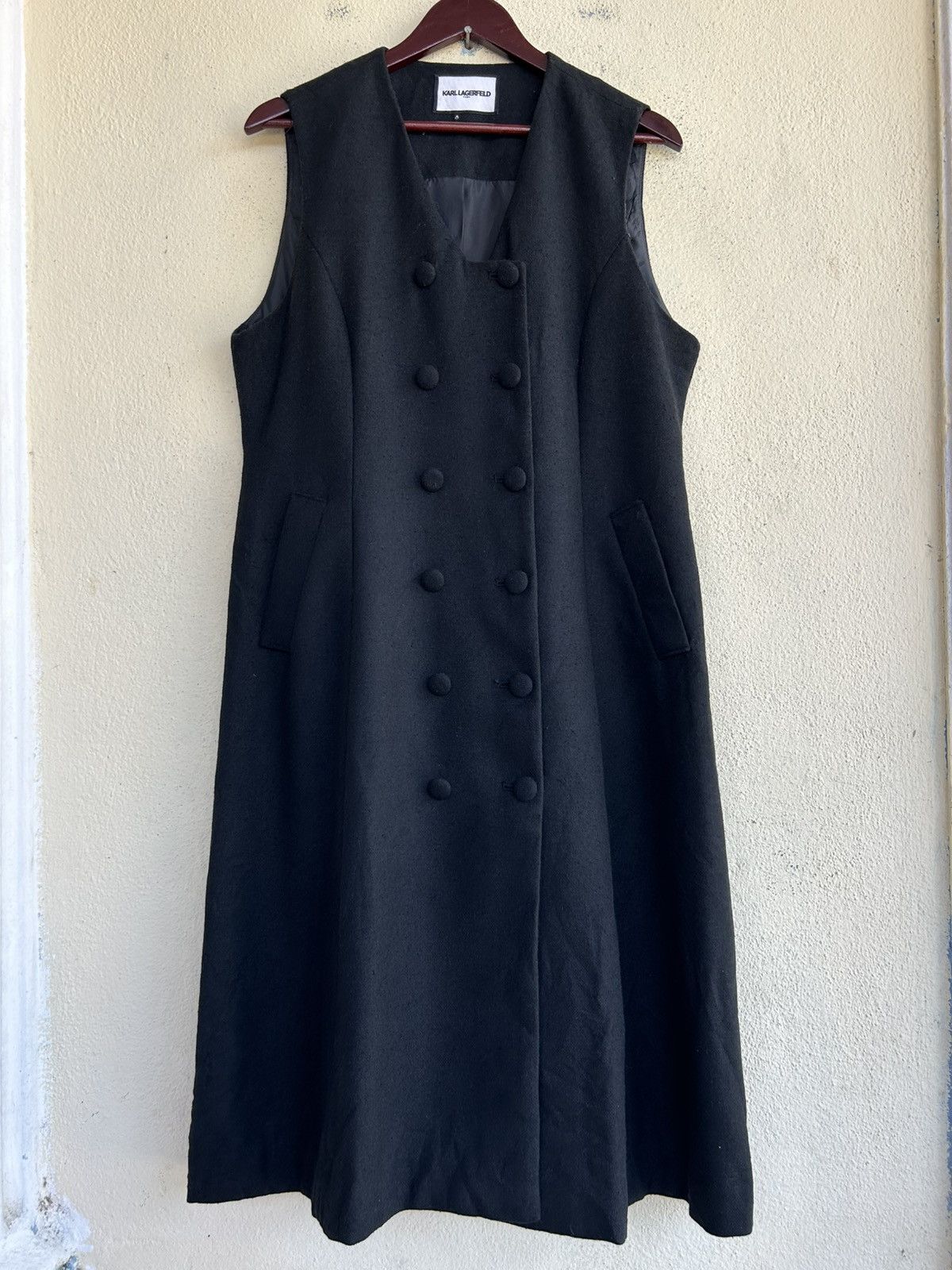 Designer × Karl Lagerfeld Karl Lagerfeld Sleeveless Polyester Long Coat Size ONE SIZE - 1 Thumbnail