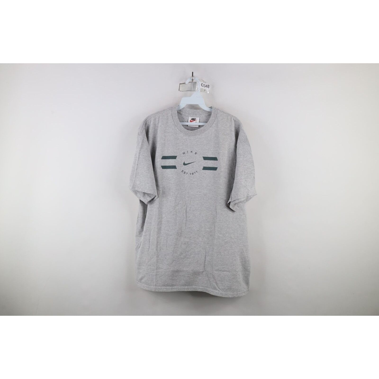 Nike × Vintage Vintage 90s Nike Travis Scott Center Swoosh T-Shirt Size US L / EU 52-54 / 3 - 1 Thumbnail