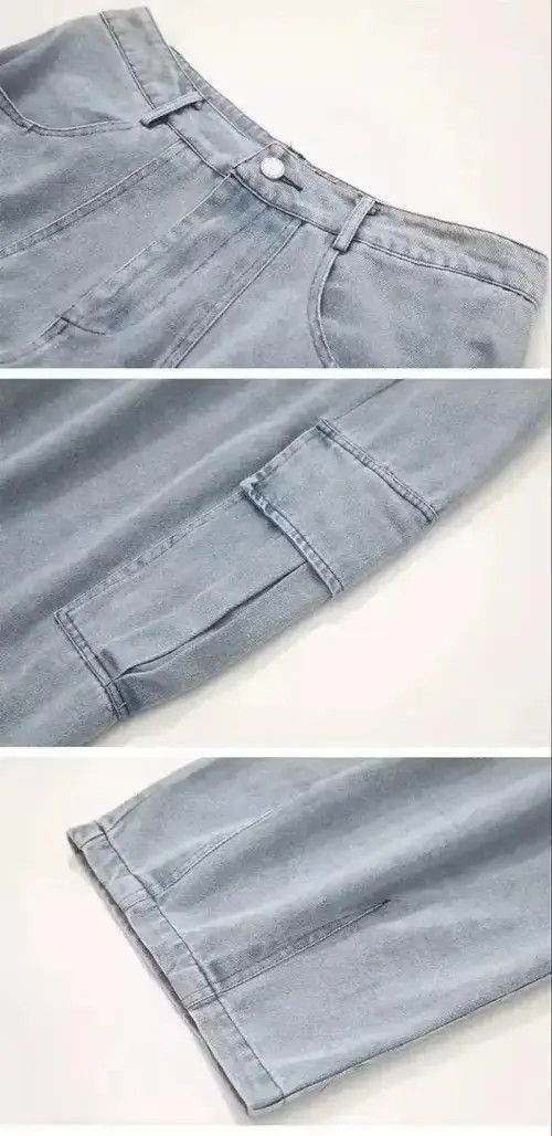 VIBE Harley Baggy Denim Cargo Pants Size US 33 - 3 Thumbnail