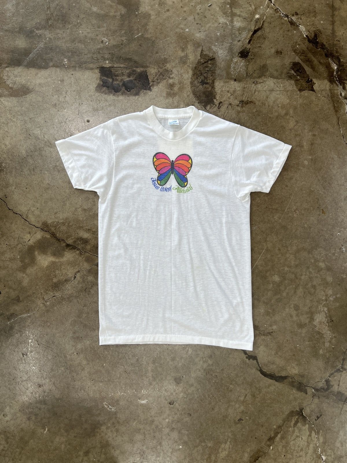 Vintage Vintage Butterfly Jesus Lives Religious Tee Large Size US L / EU 52-54 / 3 - 2 Thumbnail