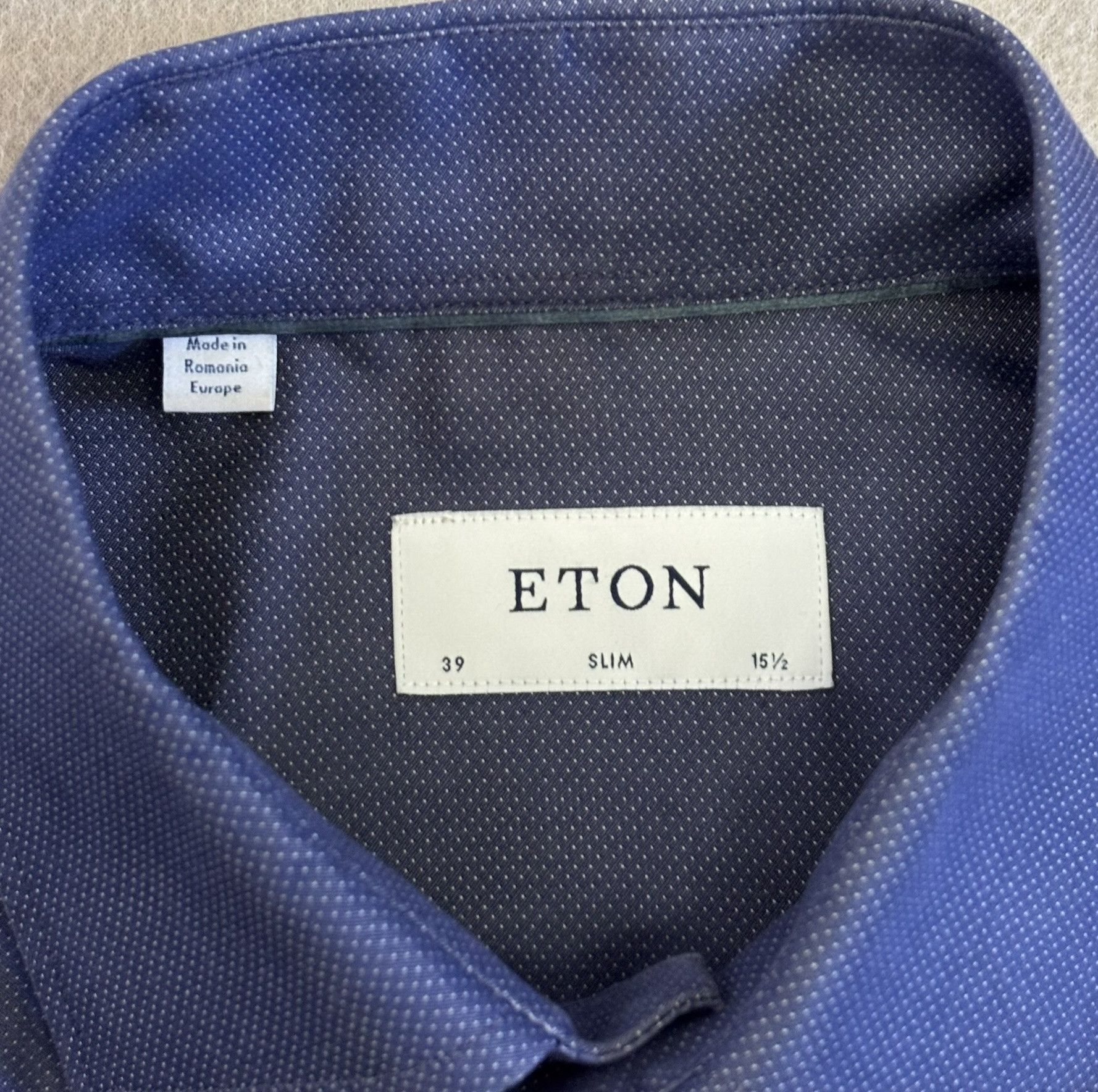 Eton Eton slim navy blue shirt size 39 15 1/2 Size US M / EU 48-50 / 2 - 9 Thumbnail