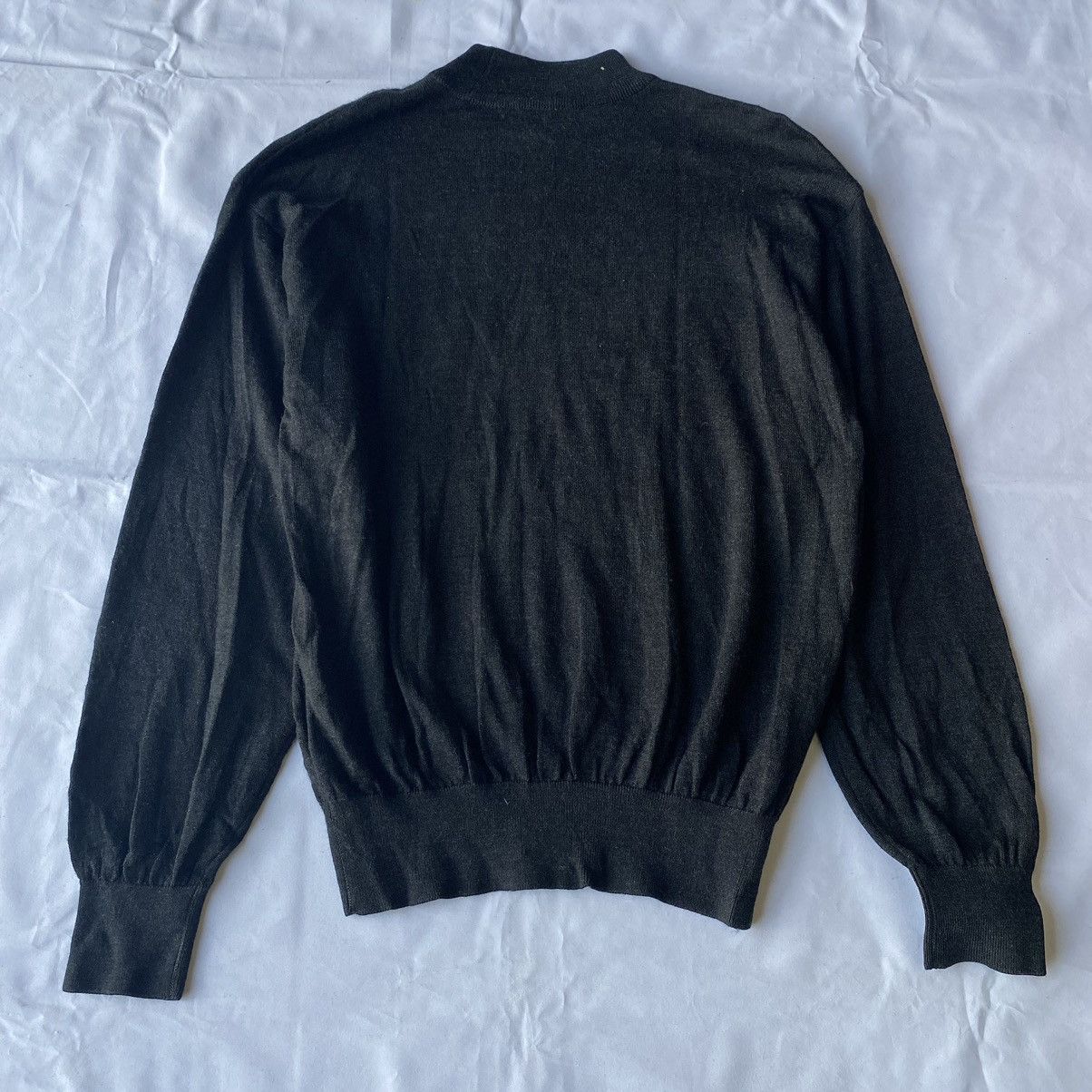 Vintage × Yves Saint Laurent Dark Grey Logo Embroidered YSL Sweater Knitwear Size US M / EU 48-50 / 2 - 12 Thumbnail
