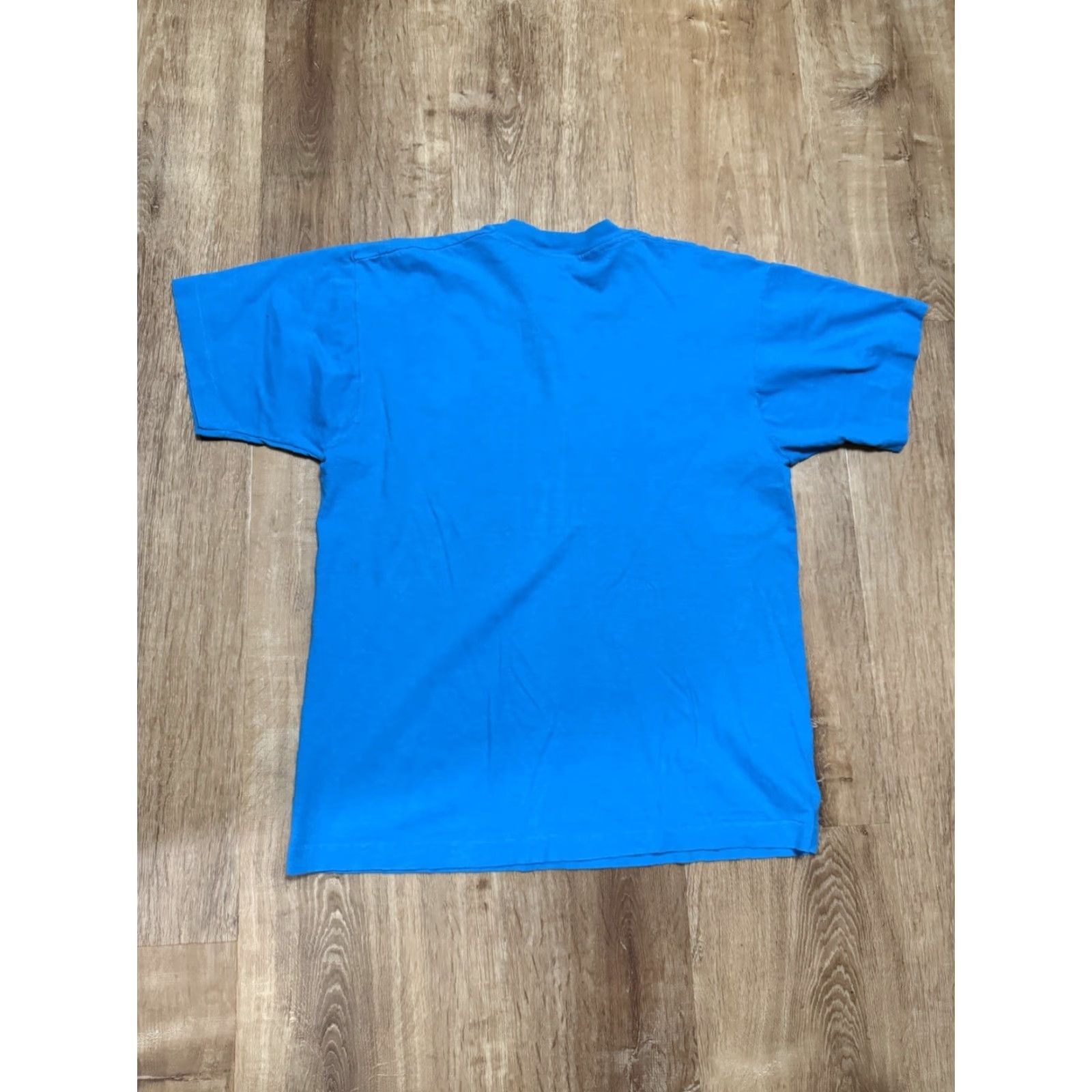 Fruit Of The Loom VINTAGE Fruit of the Loom Jesus Tee Single Stitch Light Blue L Mens Men's T-Shirt 90s Religion Jesus Boys/Girls? Size US L / EU 52-54 / 3 - 2 Thumbnail