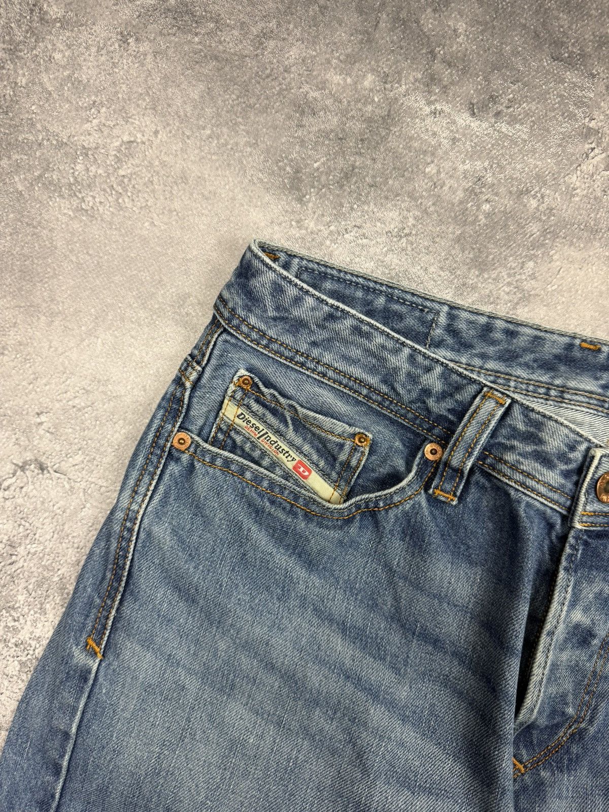 Vintage Diesel Avant Garde Flared Blue Denim Jeans Y2K Rare