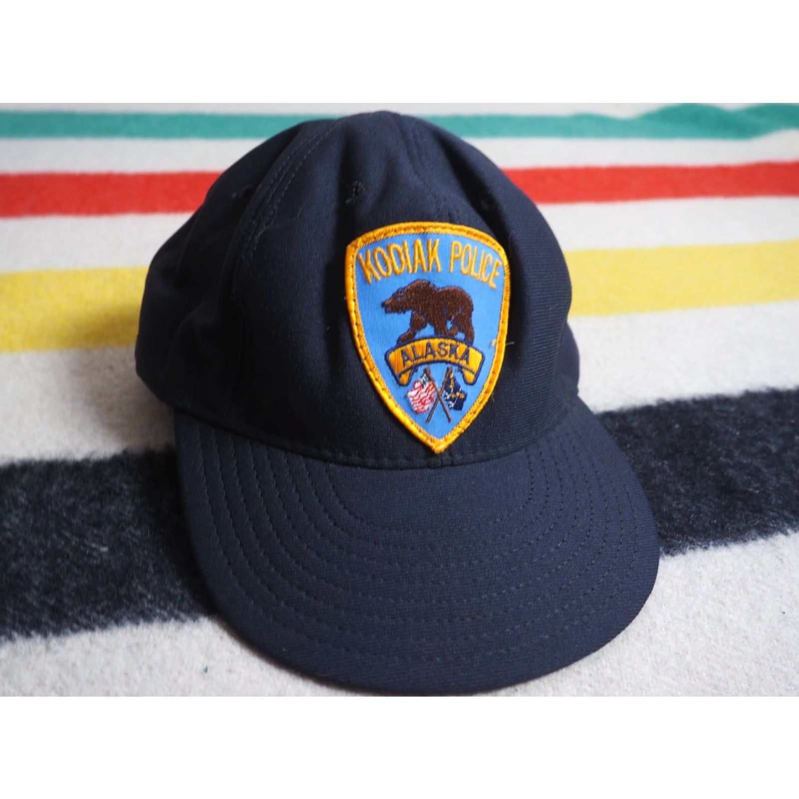 Vintage VINTAGE Kodiak Alaska Police Navy Blue Bear USA Trucker Snapback Hat Cap Adjustable Men Blue 80s 70s USA Snapback Hat Size ONE SIZE - 2 Thumbnail