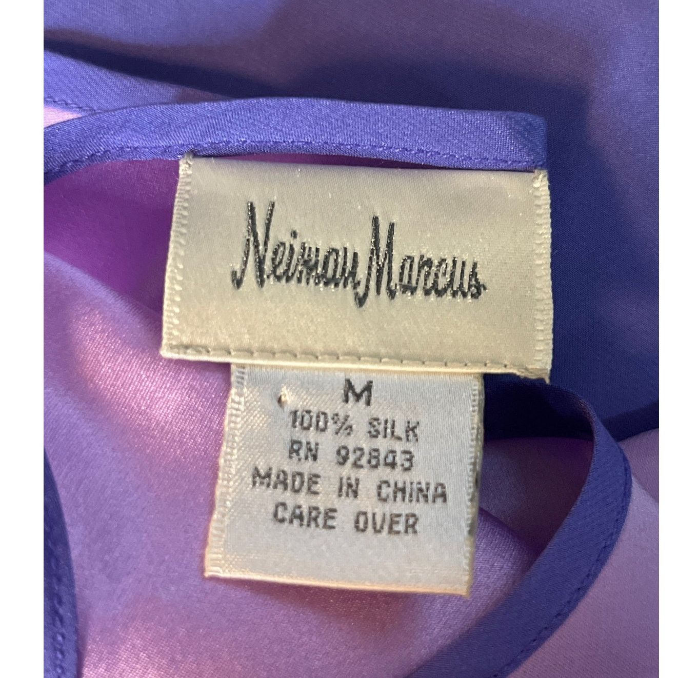 Neiman Marcus Neiman Marcus 100% Silk Purple color Block Tunic Top M Size M / US 6-8 / IT 42-44 - 3 Thumbnail
