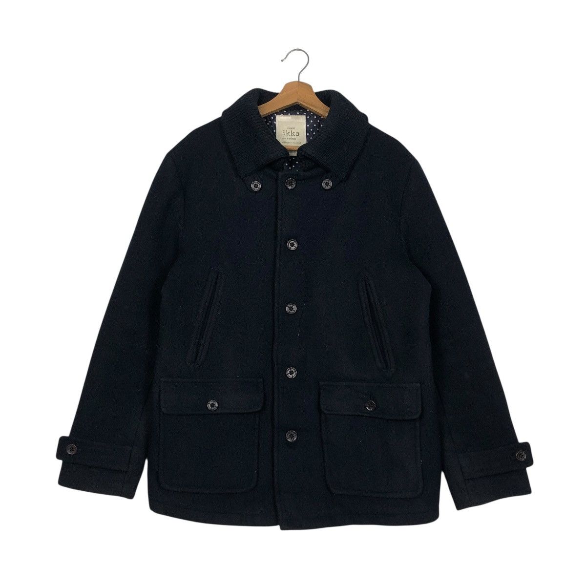 Japanese Brand 🔥VINTAGE WOOL CHORE JACKET DOUBLE COLLAR IKKA ISSEY MIYAKE Size US XL / EU 56 / 4 - 3 Thumbnail