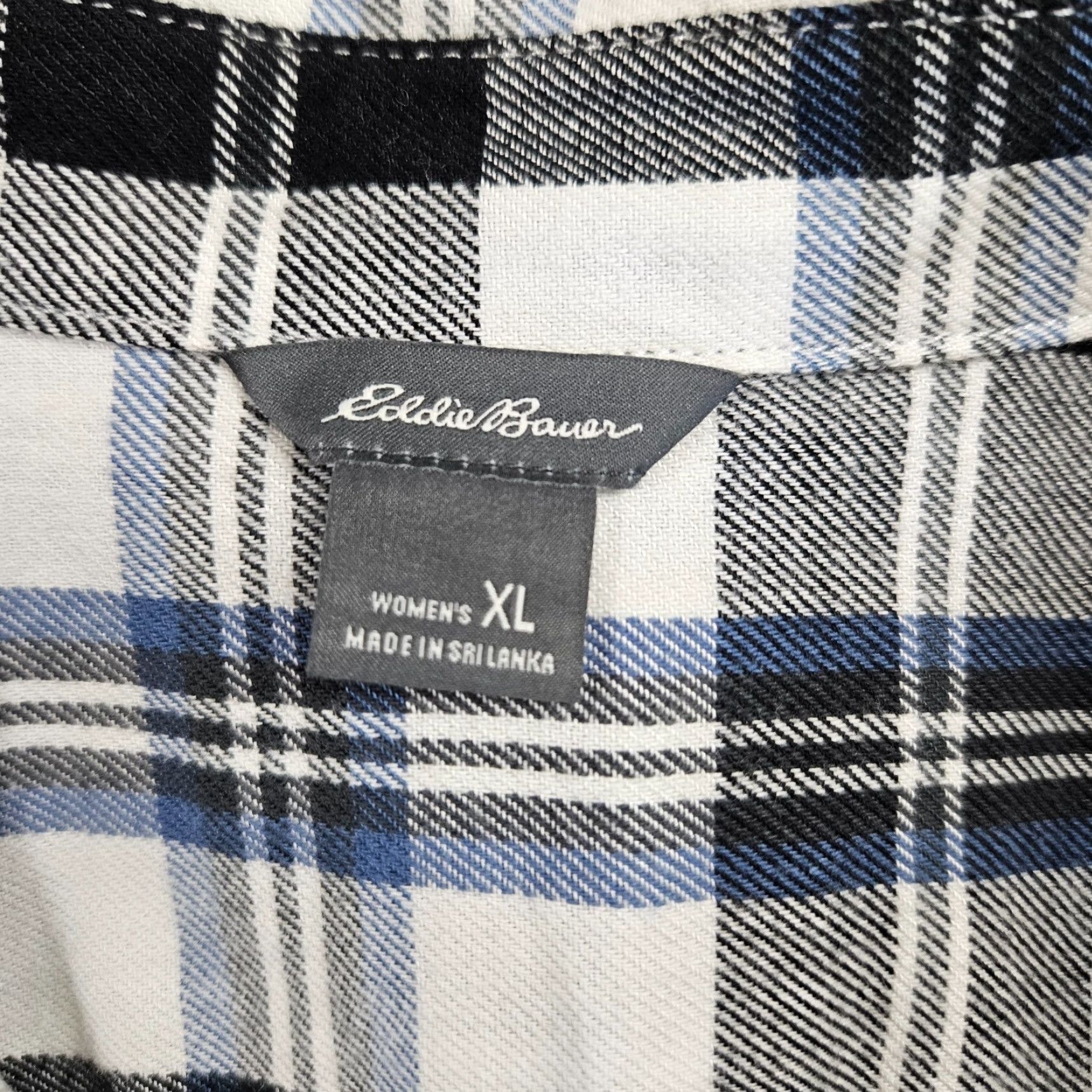 Eddie Bauer Eddie Bauer Womens Button Front Shirt XL Blue Plaid Long Sleeve Shirt Women XL Blue Plaid Button-Up Size XL / US 12-14 / IT 48-50 - 6 Thumbnail