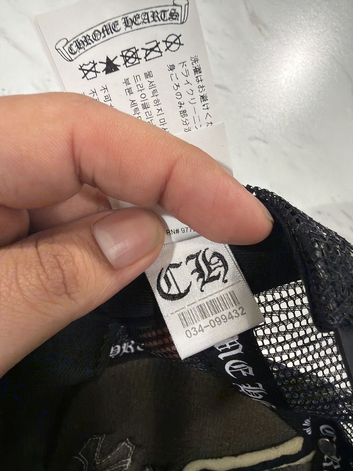 Chrome Hearts Chrome Hearts Cemetery White Leather Black Trucker Size ONE SIZE - 8 Thumbnail