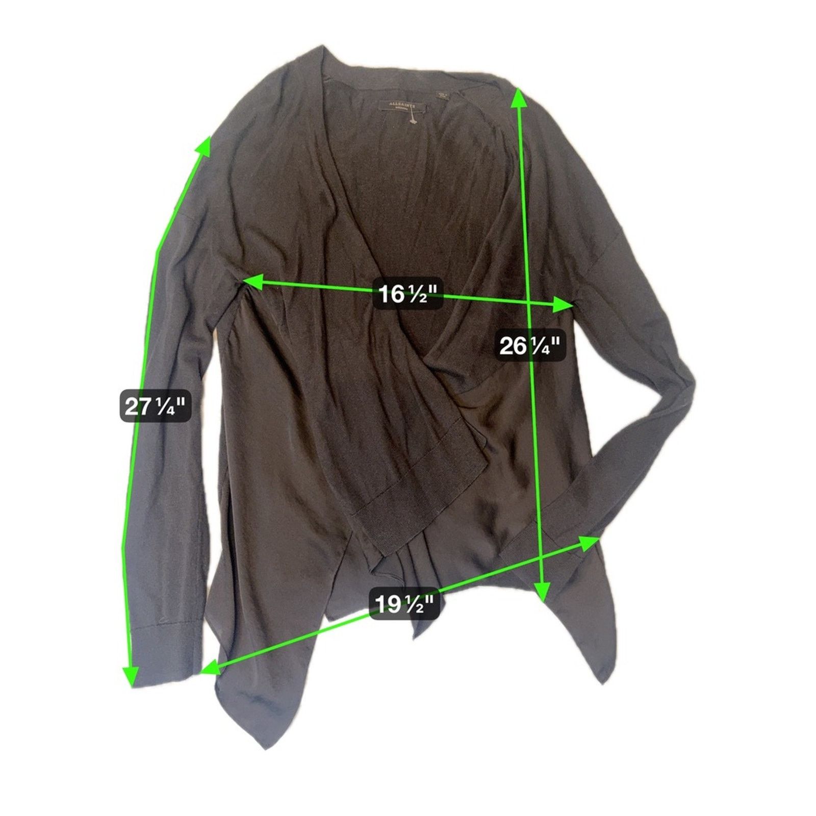 Allsaints AllSaints Carmel Cardigan Bl Draped Open Front Knit Medium Size S / US 4 / IT 40 - 2 Thumbnail