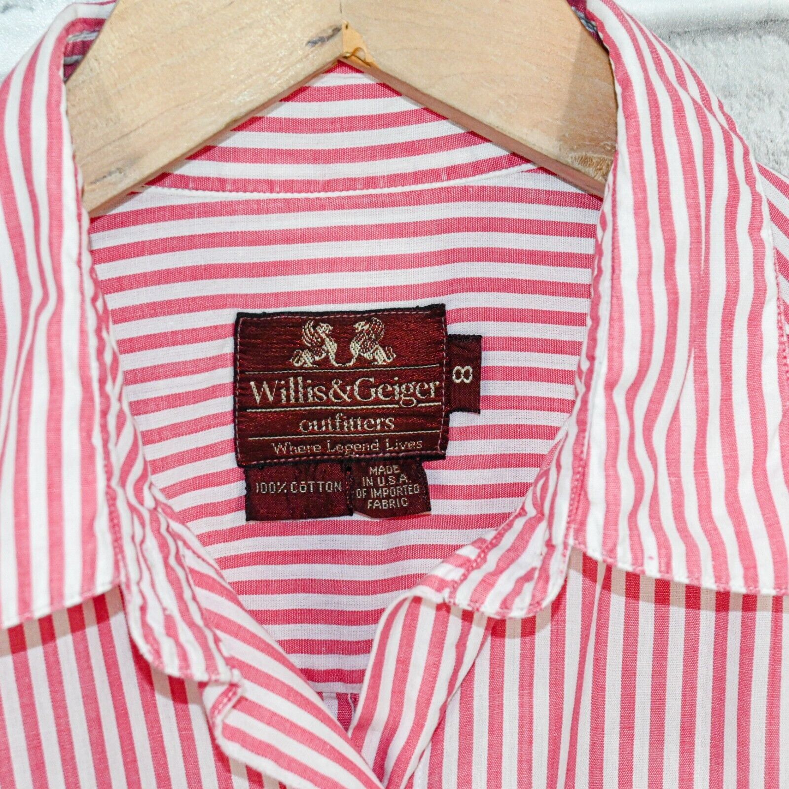 Willis & Geiger Vtg Willis & Geiger Women's Button up Shirt in Pink Striped Size M / US 6-8 / IT 42-44 - 2 Thumbnail