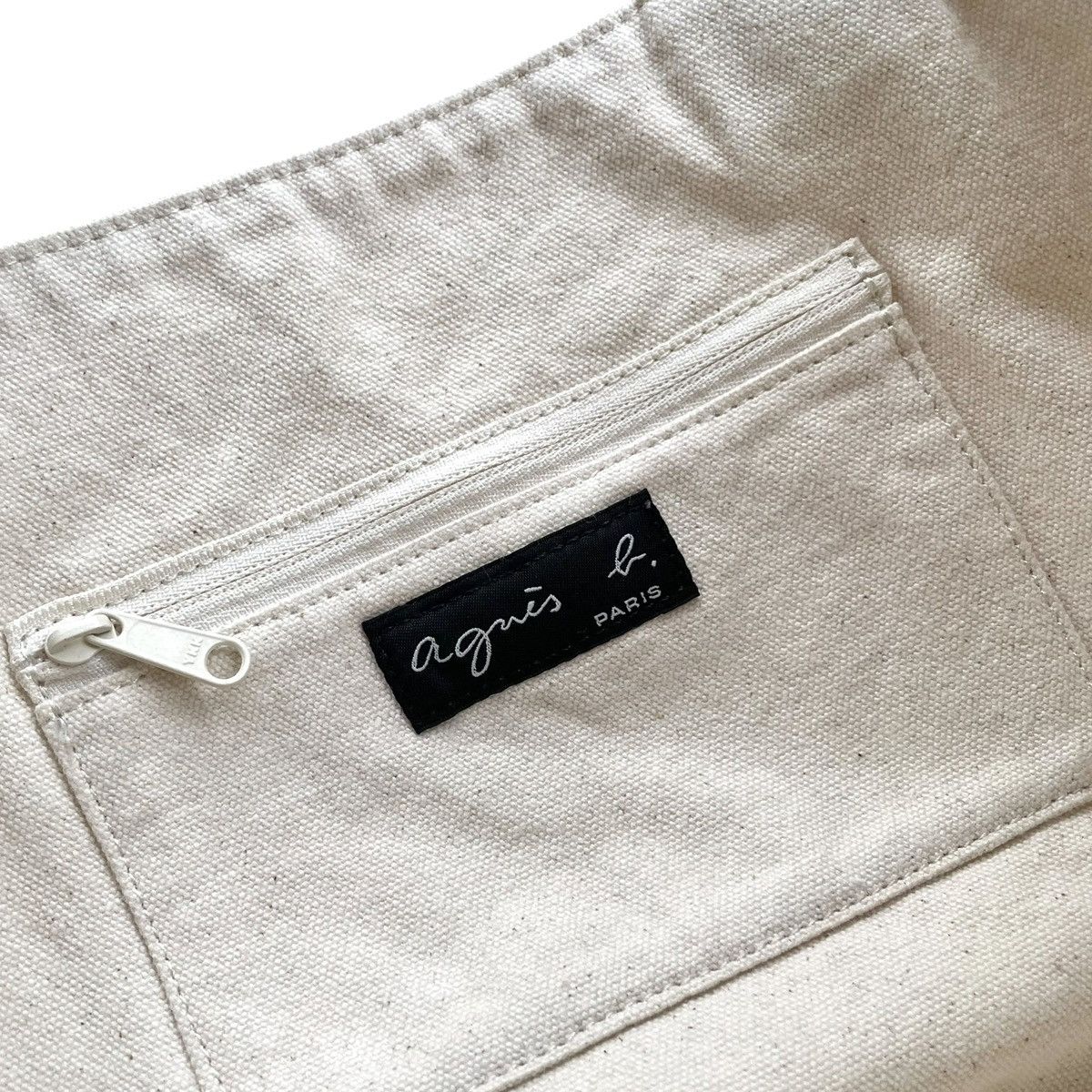 agnes b. Agnes B. Paris Logo Minimalist Canvas Tote Bag Size ONE SIZE - 8 Thumbnail