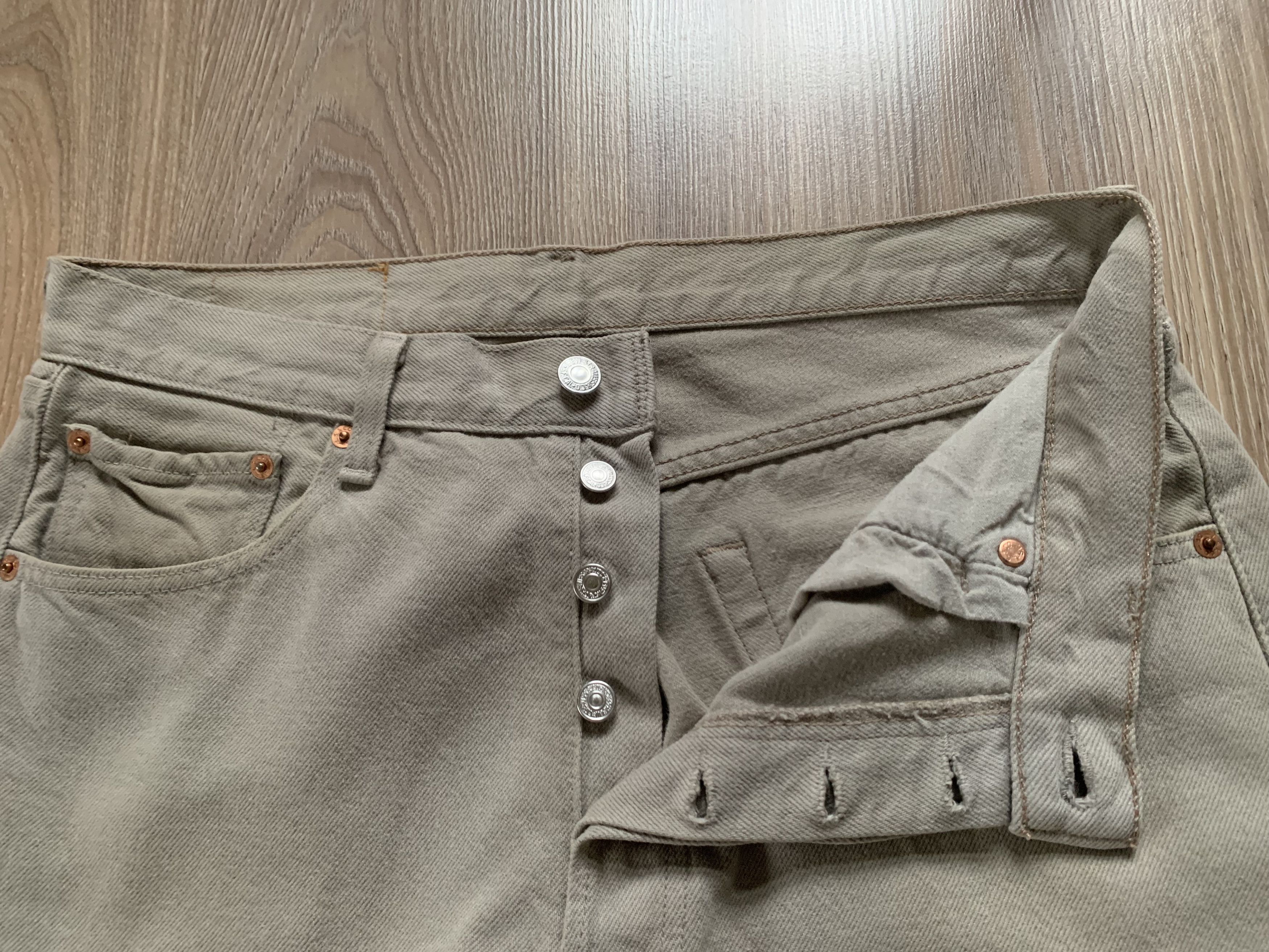 Levi's × Levi's Vintage Clothing Levi's 501 Beige Denim Jeans Pants Size US 33 - 6 Thumbnail