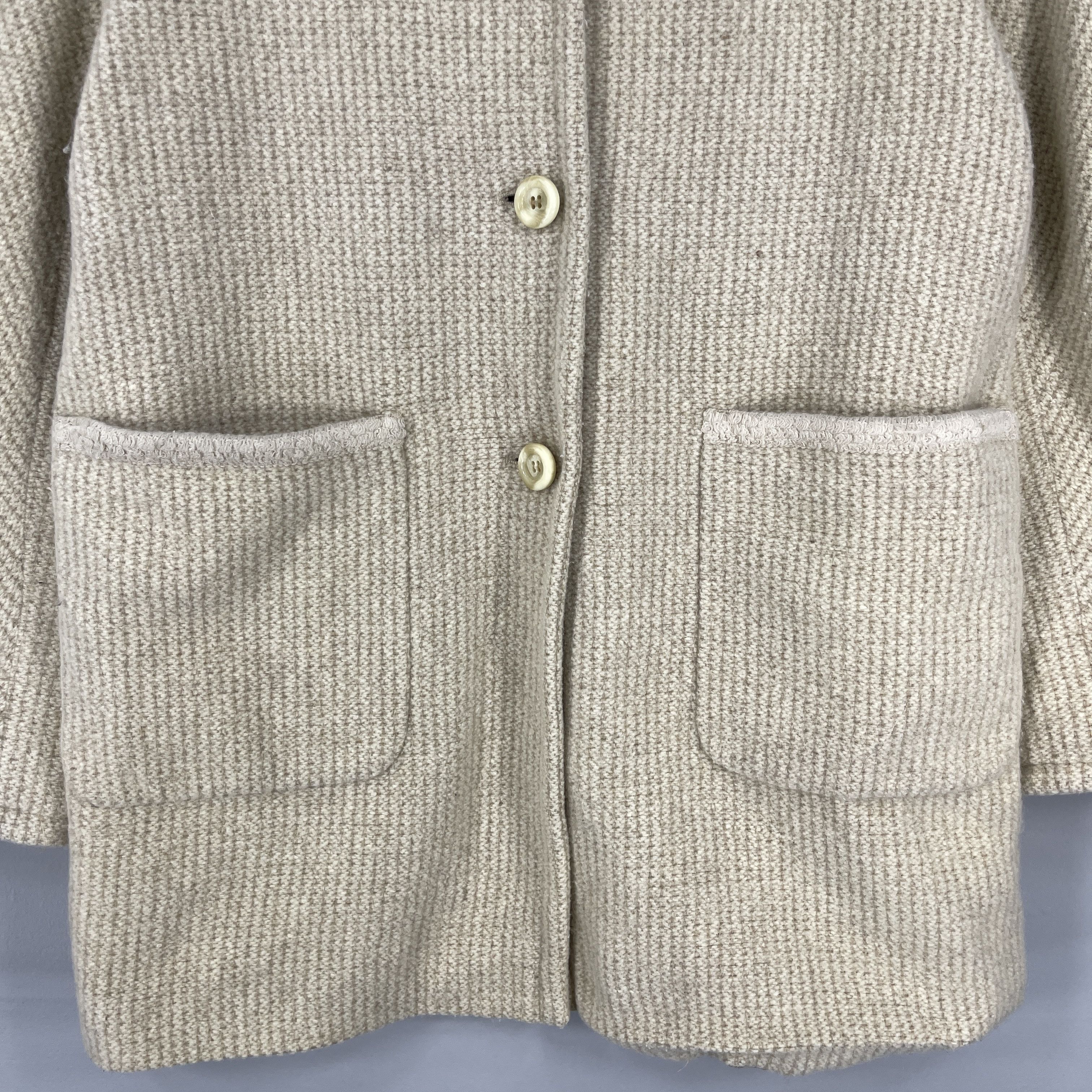 Japanese Brand Vintage 1990s QUATTRO PIU Heavy Knitted Long Coat Size US L / EU 52-54 / 3 - 2 Thumbnail