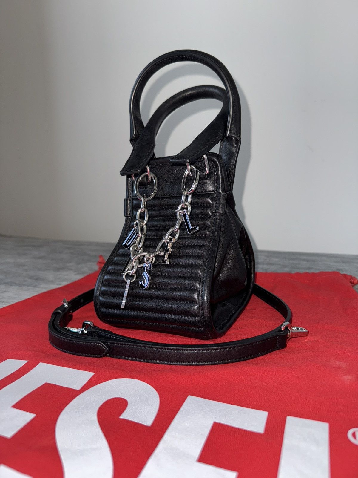 Diesel Diesel logo-charm D-Vina-RR S - Slouchy Leather Tote Bag Size ONE SIZE - 10 Thumbnail