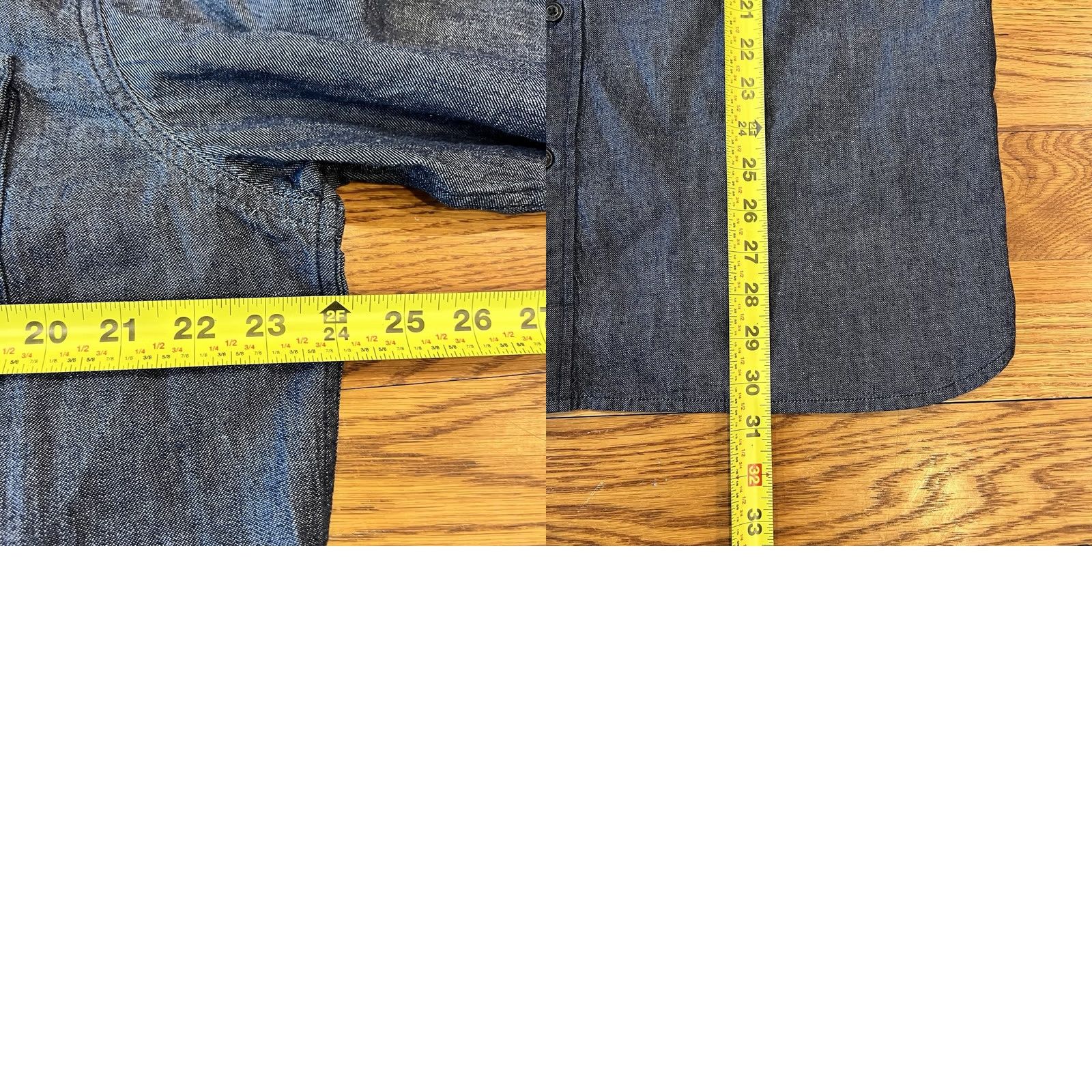 Levi's Levi's Made & Crafted New Standard Shirt Dark Wash Denim Relaxed Fit Long Sleeve Button-Up Size L Blue Mens Fashion Western Travel Winter Size US L / EU 52-54 / 3 - 10 Thumbnail