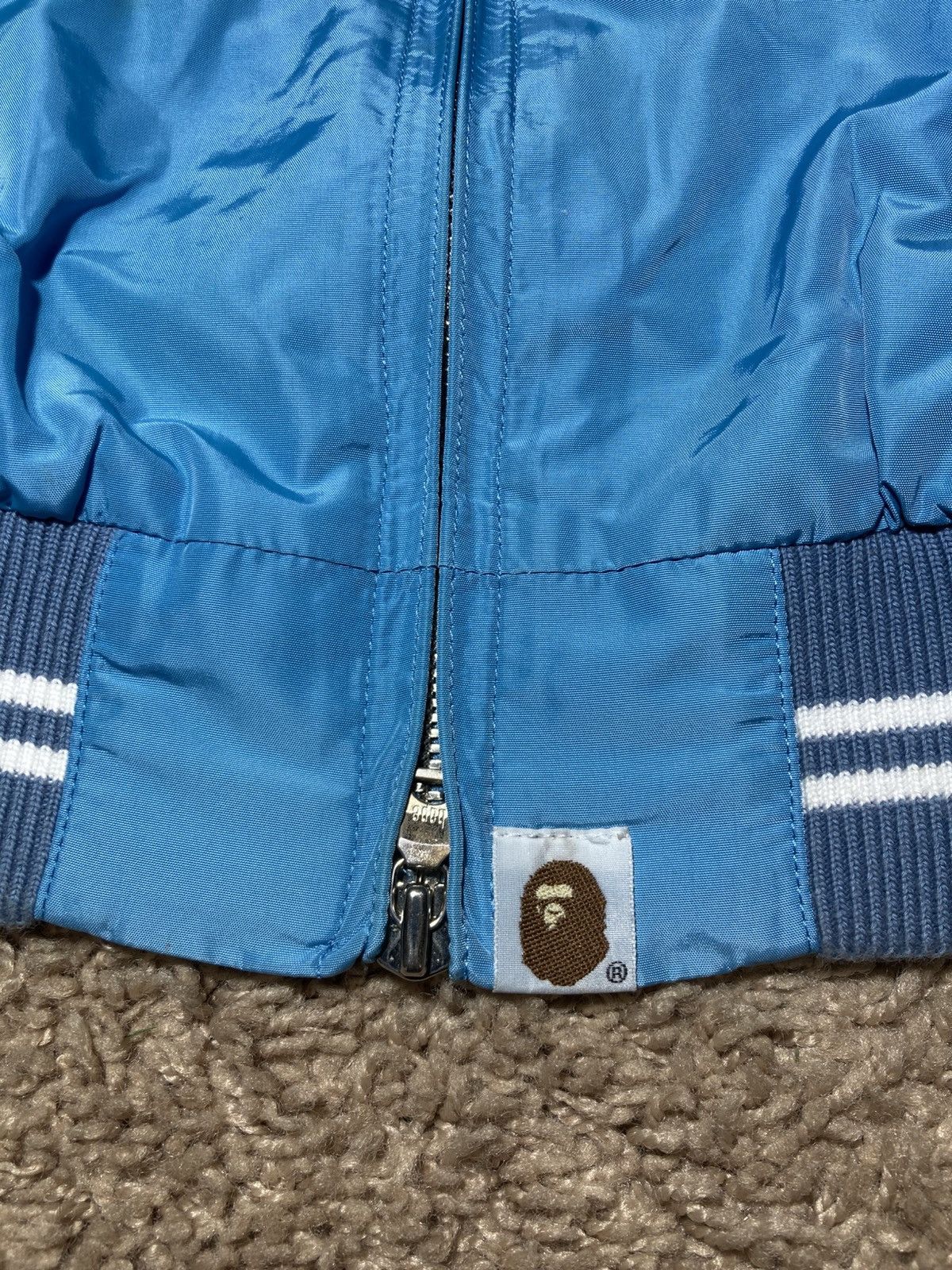 Bape 2000 Bape Nylon Varsity Jacket Baby Blue Stadium 90s OG Nigo Size US M / EU 48-50 / 2 - 6 Thumbnail