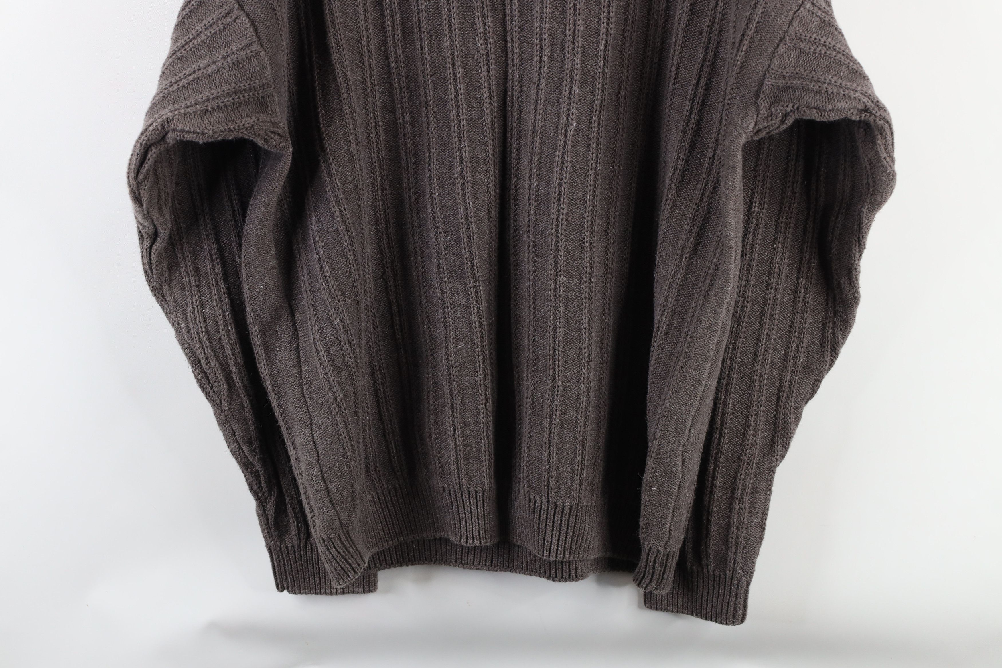 Vintage Vintage 90s Streetwear Blank Chunky Ribbed Knit Sweater Gray Size US XL / EU 56 / 4 - 7 Thumbnail