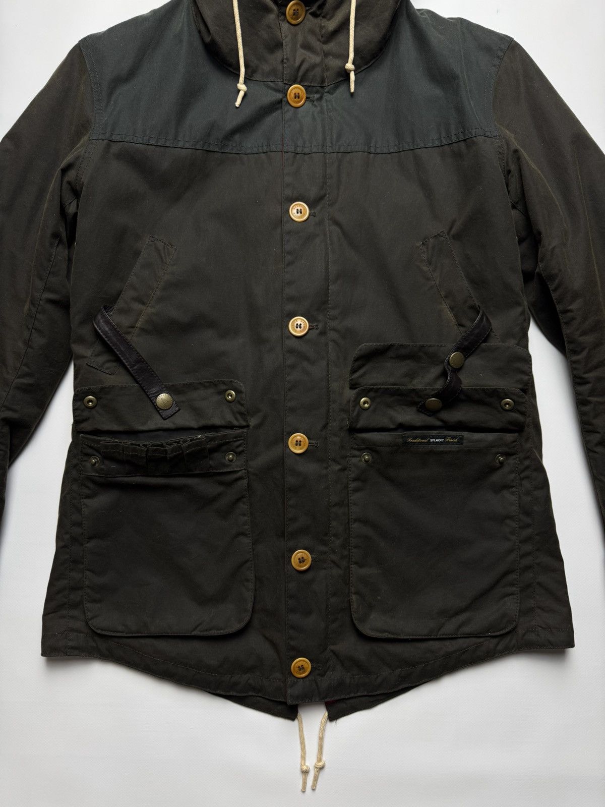 Barbour Barbour Oural Waxed Cotton Parka Jacket with Leather Patches Size US M / EU 48-50 / 2 - 14 Thumbnail