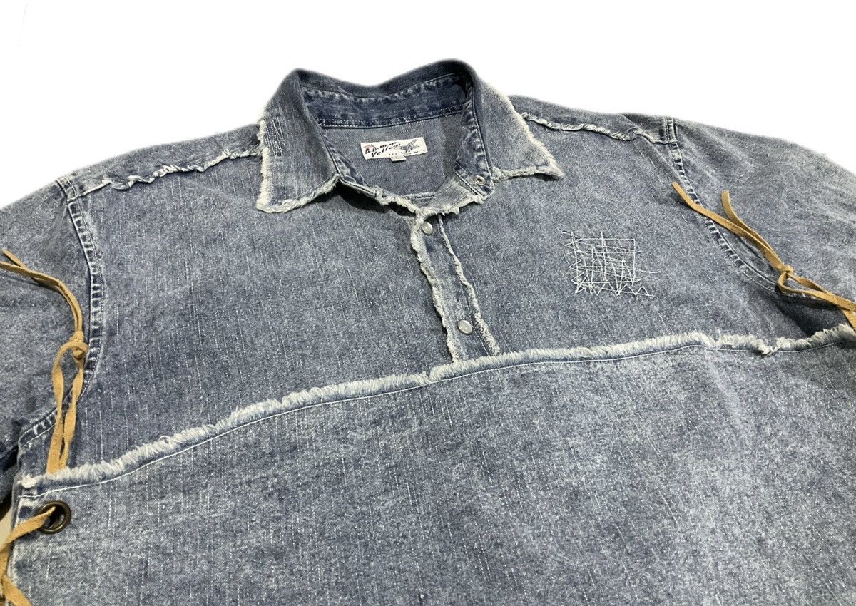 Hysteric Glamour × If Six Was Nine × Le Grande Bleu (L.G.B.) 🔥Sick Y2K Japanese Denim Frayed Bondage Shirt Lgb Style Size US L / EU 52-54 / 3 - 6 Thumbnail
