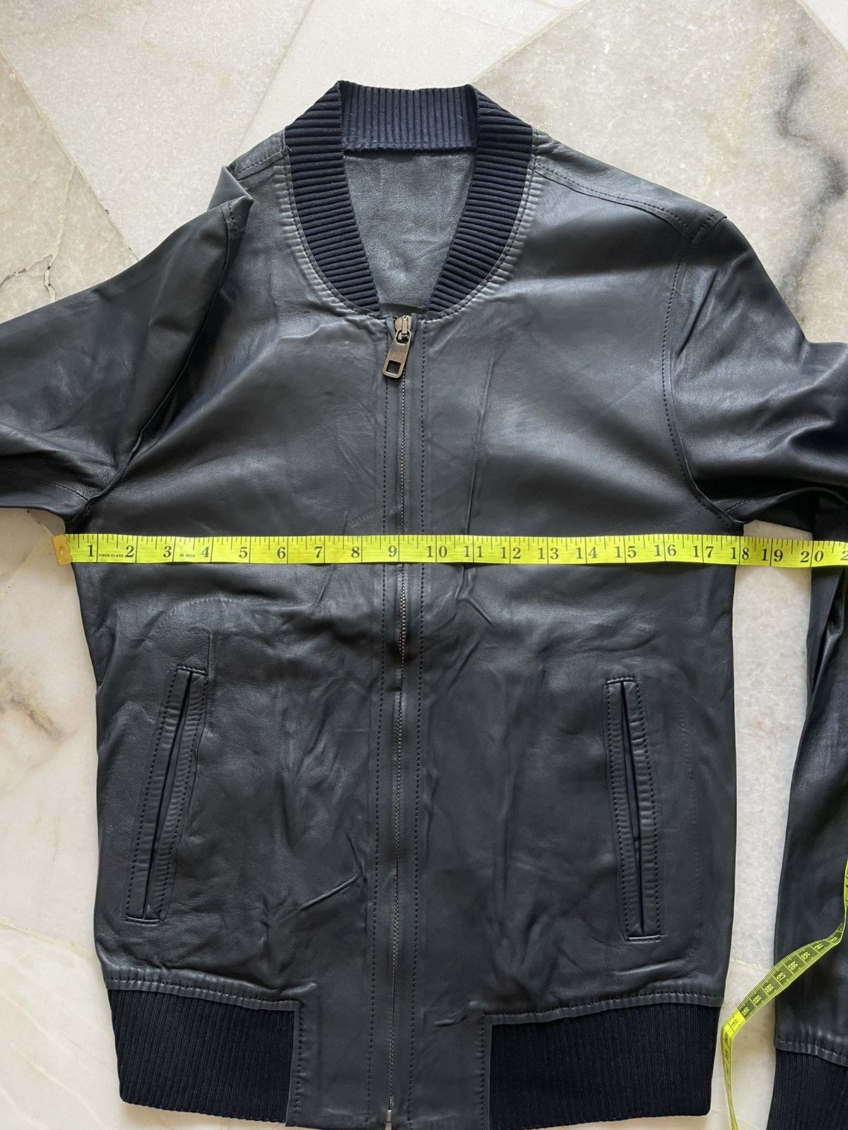 Dolce & Gabbana Dolce & Gabbana Navy Leather Bomber Jacket Size US S / EU 44-46 / 1 - 8 Thumbnail