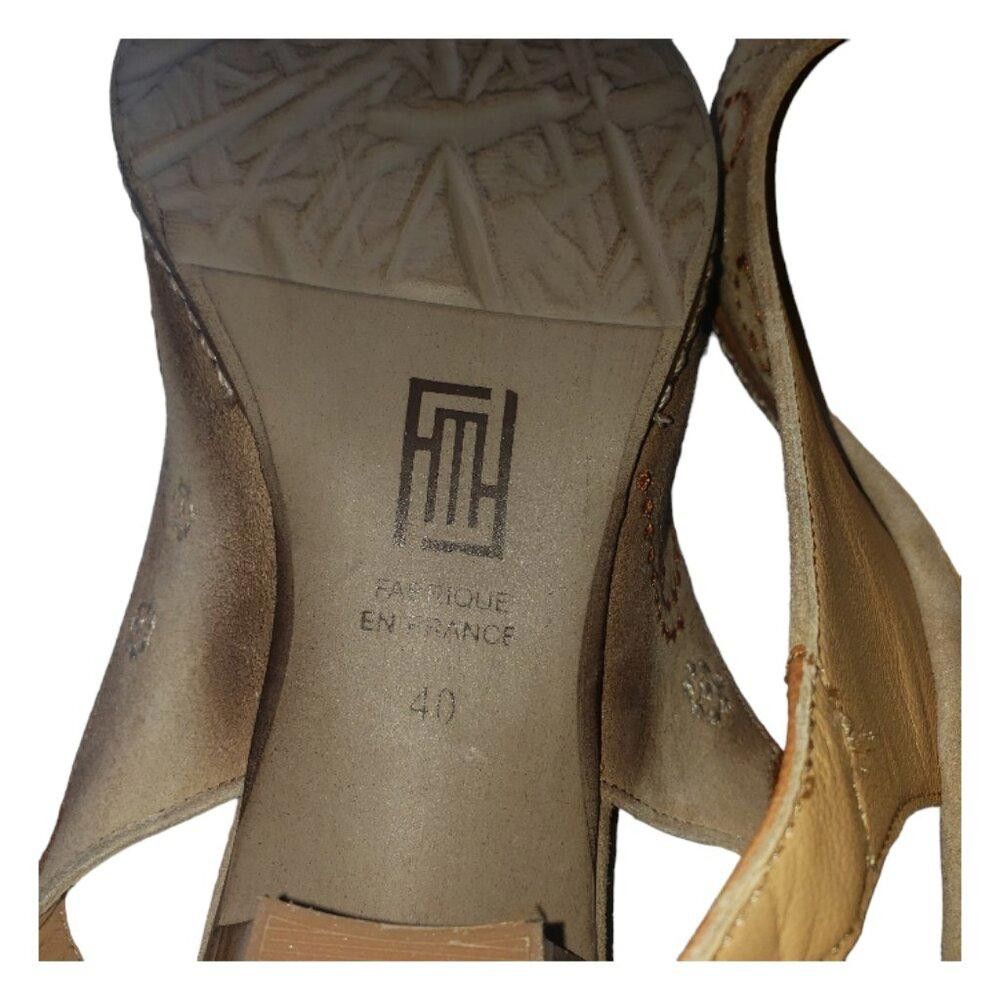 Sundae School SH119 Sundance Minette Embroidered Leather Slingback Tan 9.5 Size US 9.5 / IT 39.5 - 9 Thumbnail