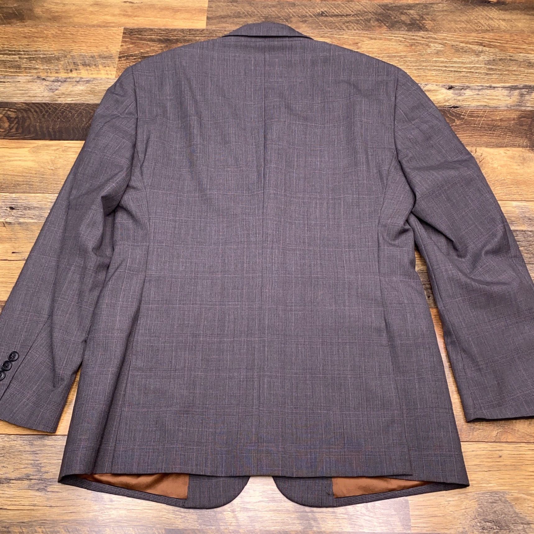 Jos. A. Bank Jos A Bank Slim Fit Blazer 40R Gray Plaid Wool Jacket Blazer Notch Lapel Single-Breasted 2-Button Dry Clean Only Mens Vintage N/A Size 40R - 2 Thumbnail