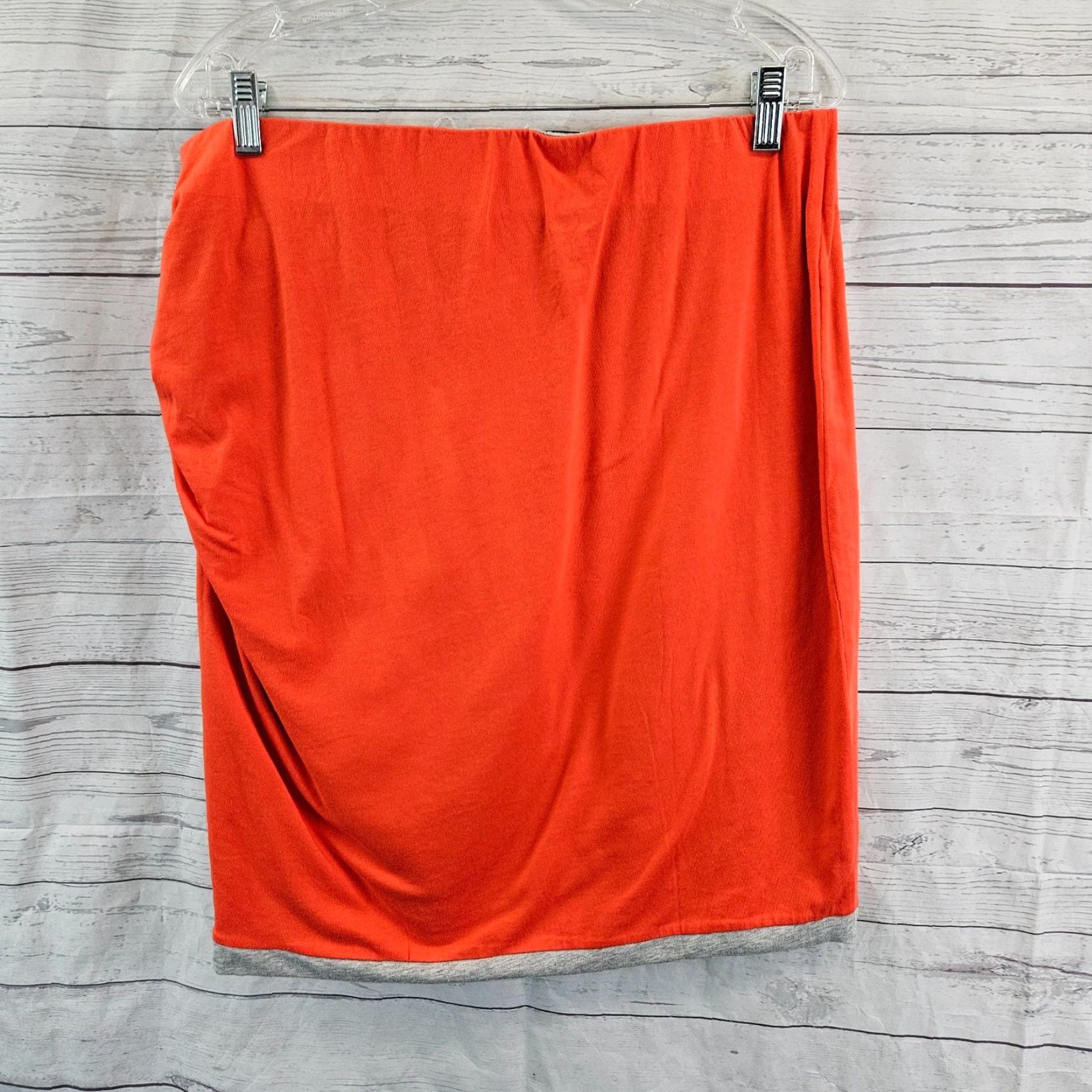 Vintage Cabi 229 Womens Reversible Tube Skirt Sz Large Orange Gray Pull On Cotton Blend Size 36" / US 14 / IT 50 - 2 Thumbnail
