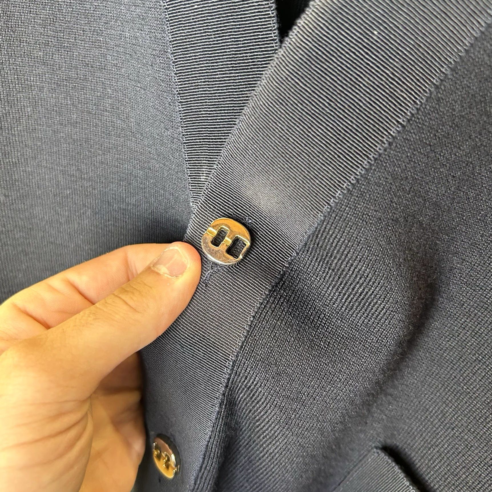 Salvatore Ferragamo VINTAGE Salvatore Ferragamo Navy Blue 100% Wool Cardigan Sweater Adult Small Navy Blue Wool Cardigan Women/Sweater Vintage Ferragamo Cardigan Size S / US 4 / IT 40 - 6 Thumbnail