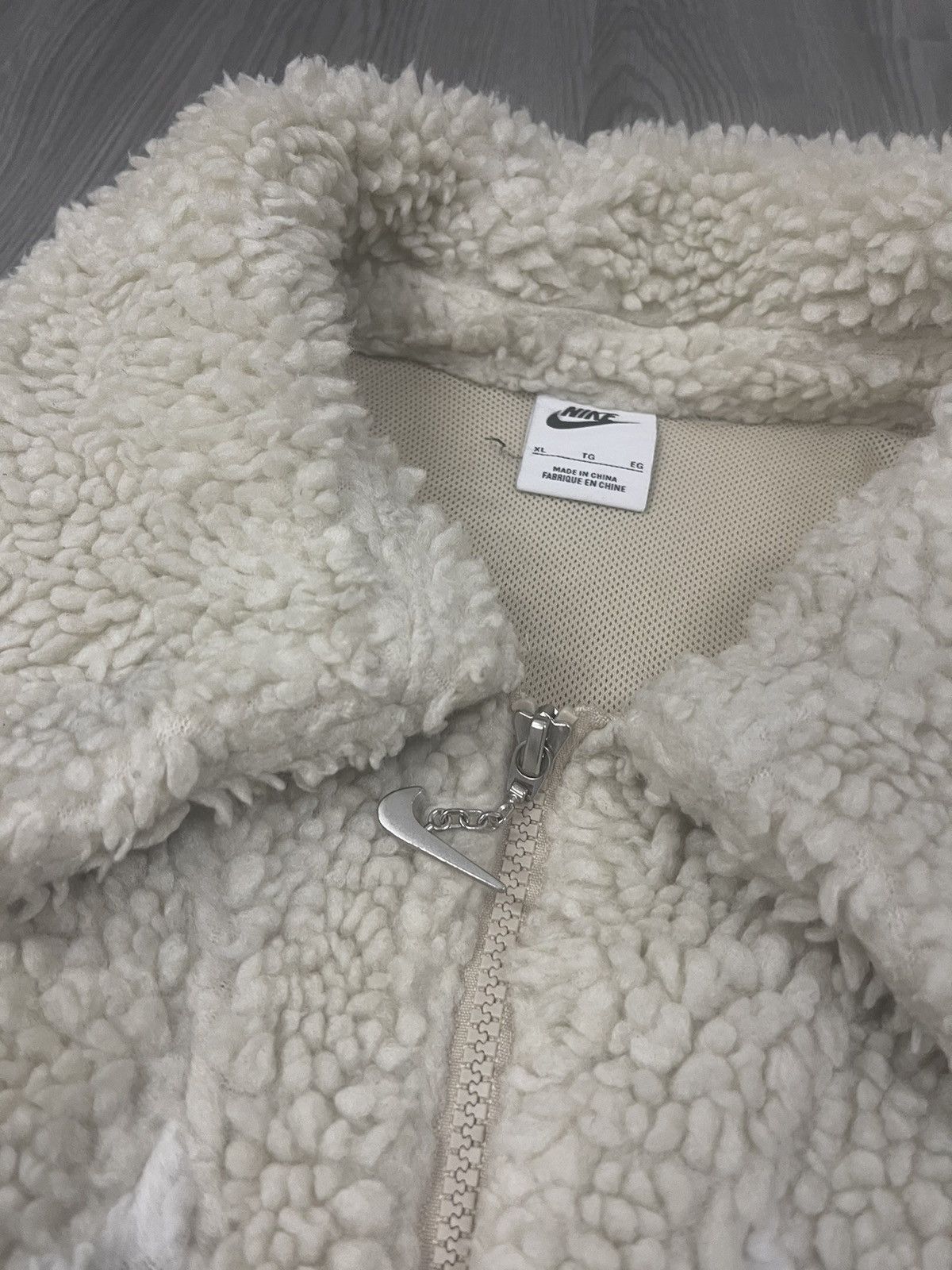 Nike Sherpa Chest Swoosh Cropped Jacket Size XL / US 12-14 / IT 48-50 - 5 Thumbnail