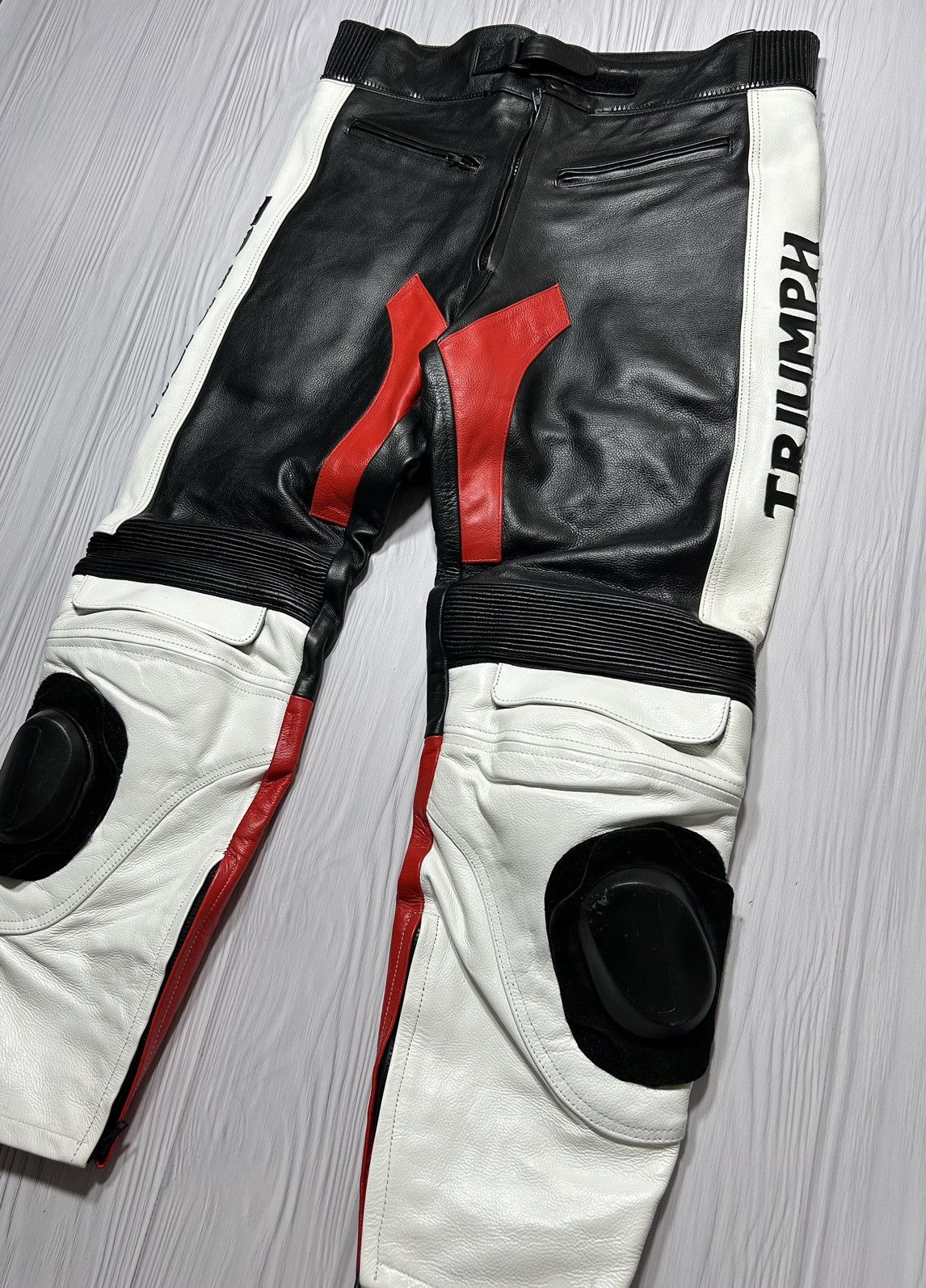 Genuine Leather TRIUMPH Real Heavy Leather Pants Moto Theme Racing Size XXL Size US 38 / EU 54 - 5 Thumbnail