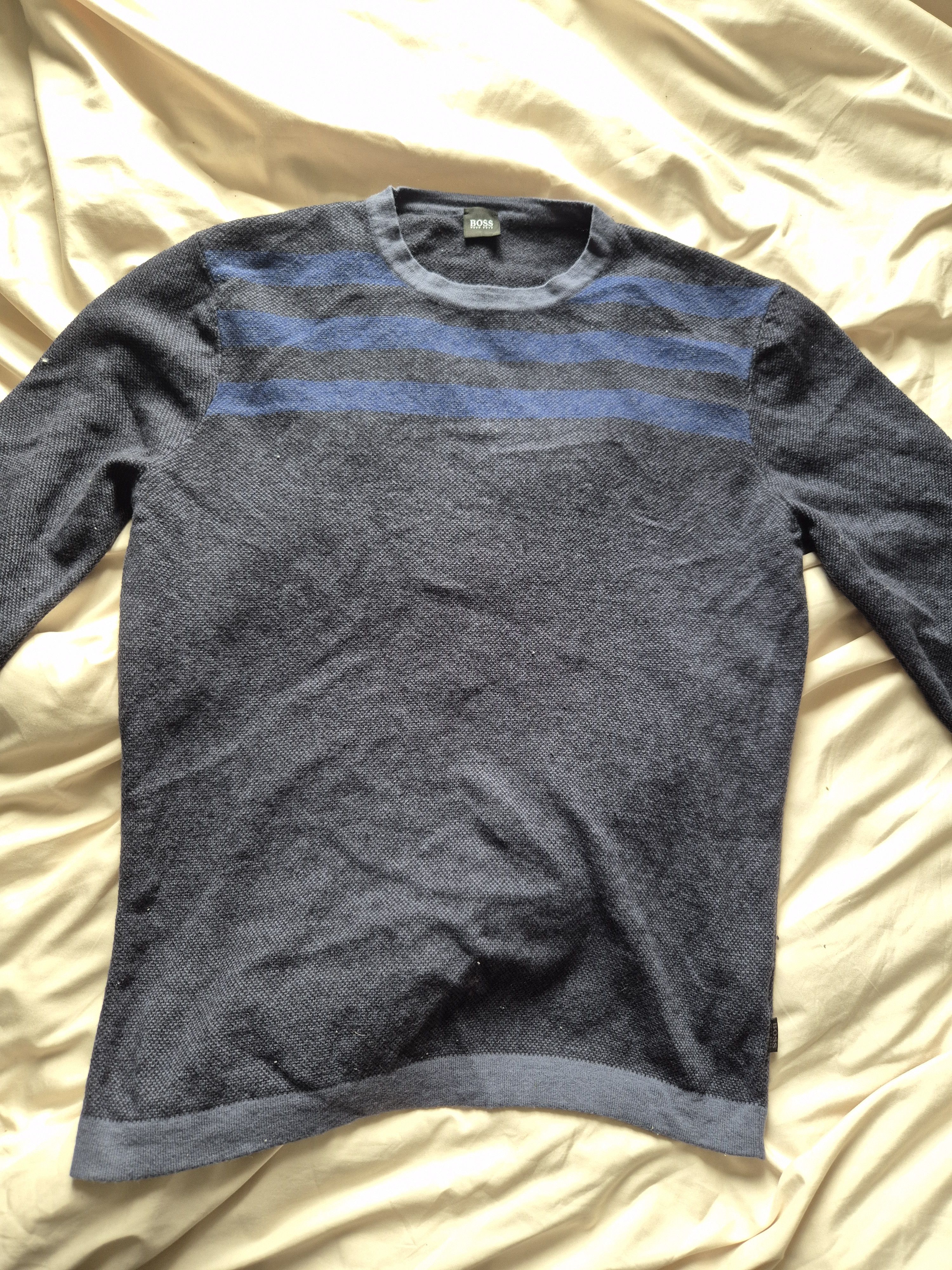 Hugo Boss Hugo boss navy stripped knit sweater Size US L / EU 52-54 / 3 - 3 Thumbnail