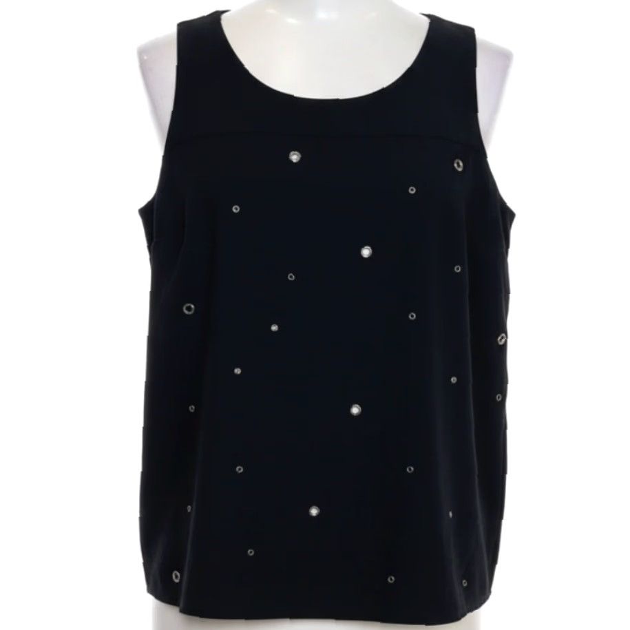 Worthington Worthington Blouse 1X Black Sleeveless Tank Office Chic Minimalist Stud Detail Size XL / US 12-14 / IT 48-50 - 2 Thumbnail