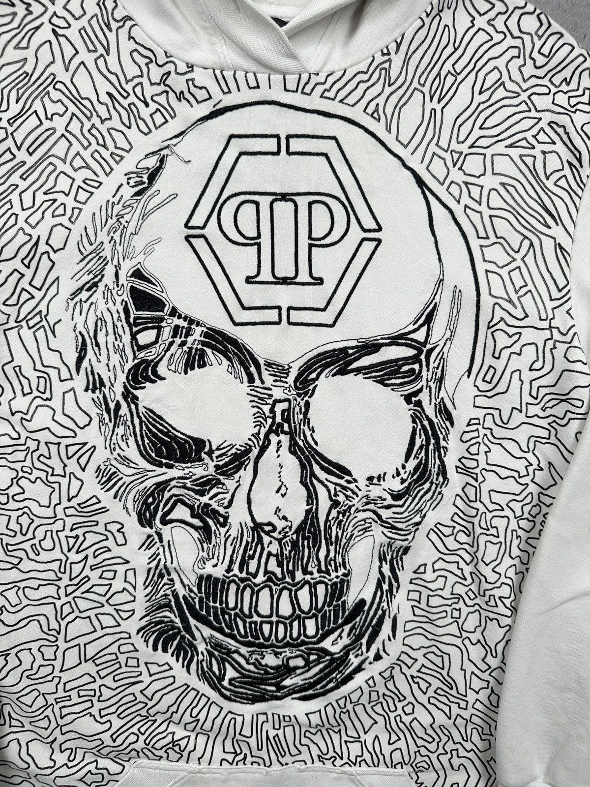 Philipp Plein Philipp Plein Couture White Skull Hoodie Longline Graphic Size US S / EU 44-46 / 1 - 11 Thumbnail