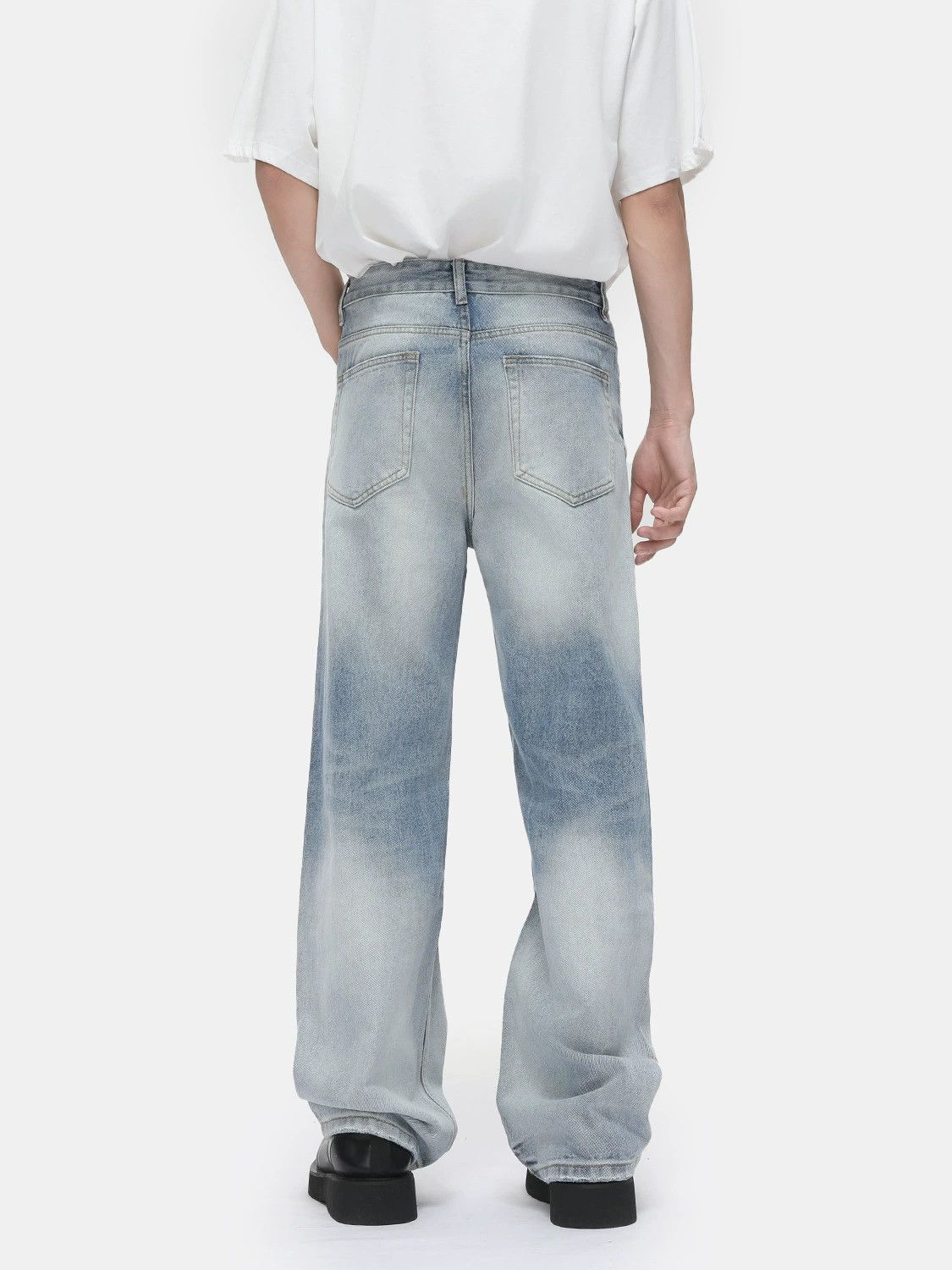 Japanese Brand × Jean Japanese retro washed distressed wide-leg loose washed jeans Size US 32 / EU 48 - 4 Thumbnail
