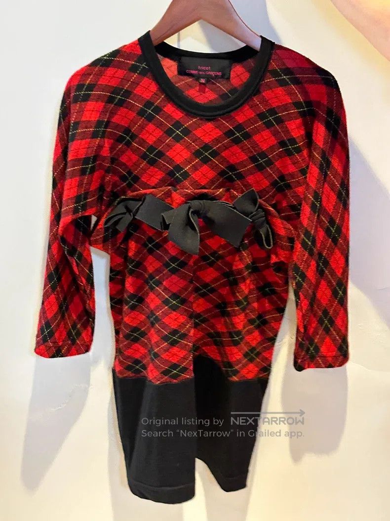 Comme des Garcons Comme des Garcons Red Plaid Bow Top Size M / US 6-8 / IT 42-44 - 1 Thumbnail