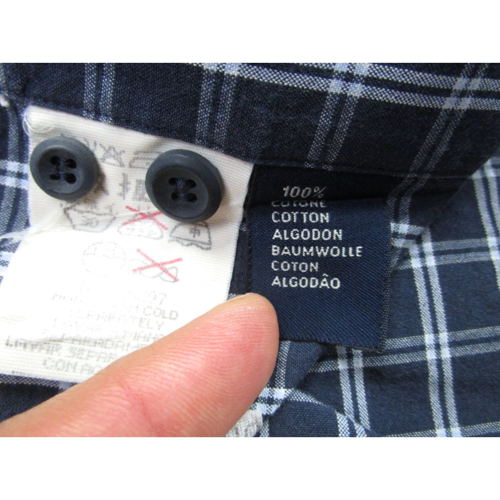 Ermenegildo Zegna Ermenegildo Zegna Dress Shirt Men Large Blue Plaid Cotton Business Casual 2010s Size 42R - 7 Thumbnail