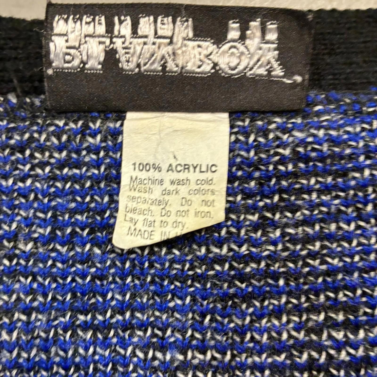 Playboy Vintage Playboy Geometric Knit Cardigan Sweater Mens L Size US L / EU 52-54 / 3 - 5 Thumbnail