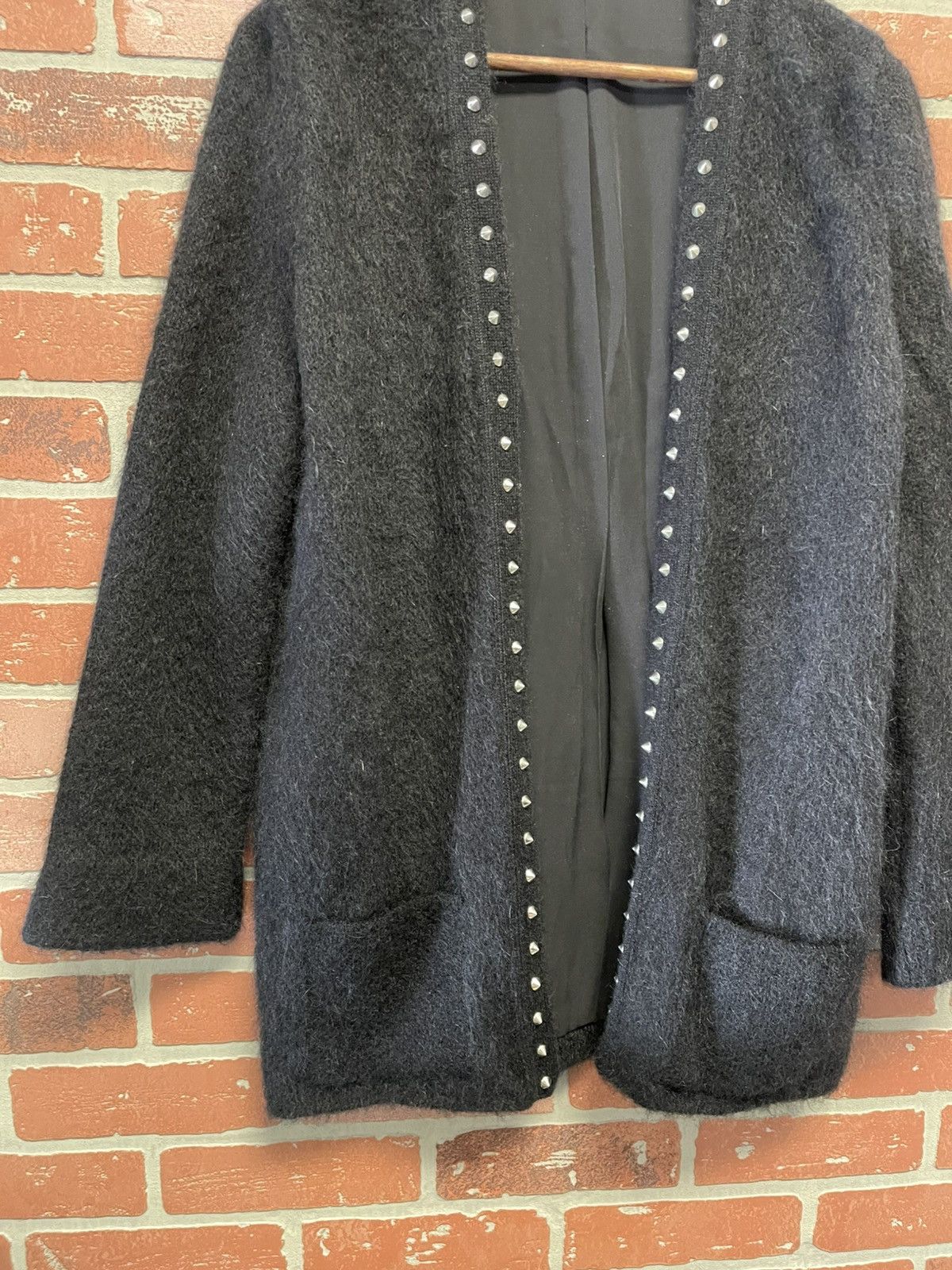 Saint Laurent Paris Size M - Saint Laurent Fall 2016 Studded Mohair Cardigan Size M / US 6-8 / IT 42-44 - 2 Thumbnail