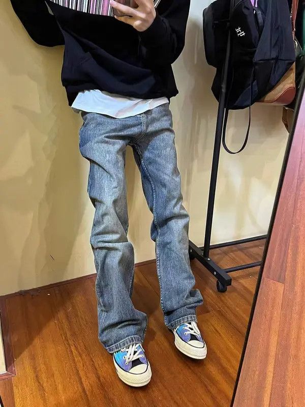 VIBE Vintage loose washed distressed straight jeans Size US 34 / EU 50 - 2 Thumbnail