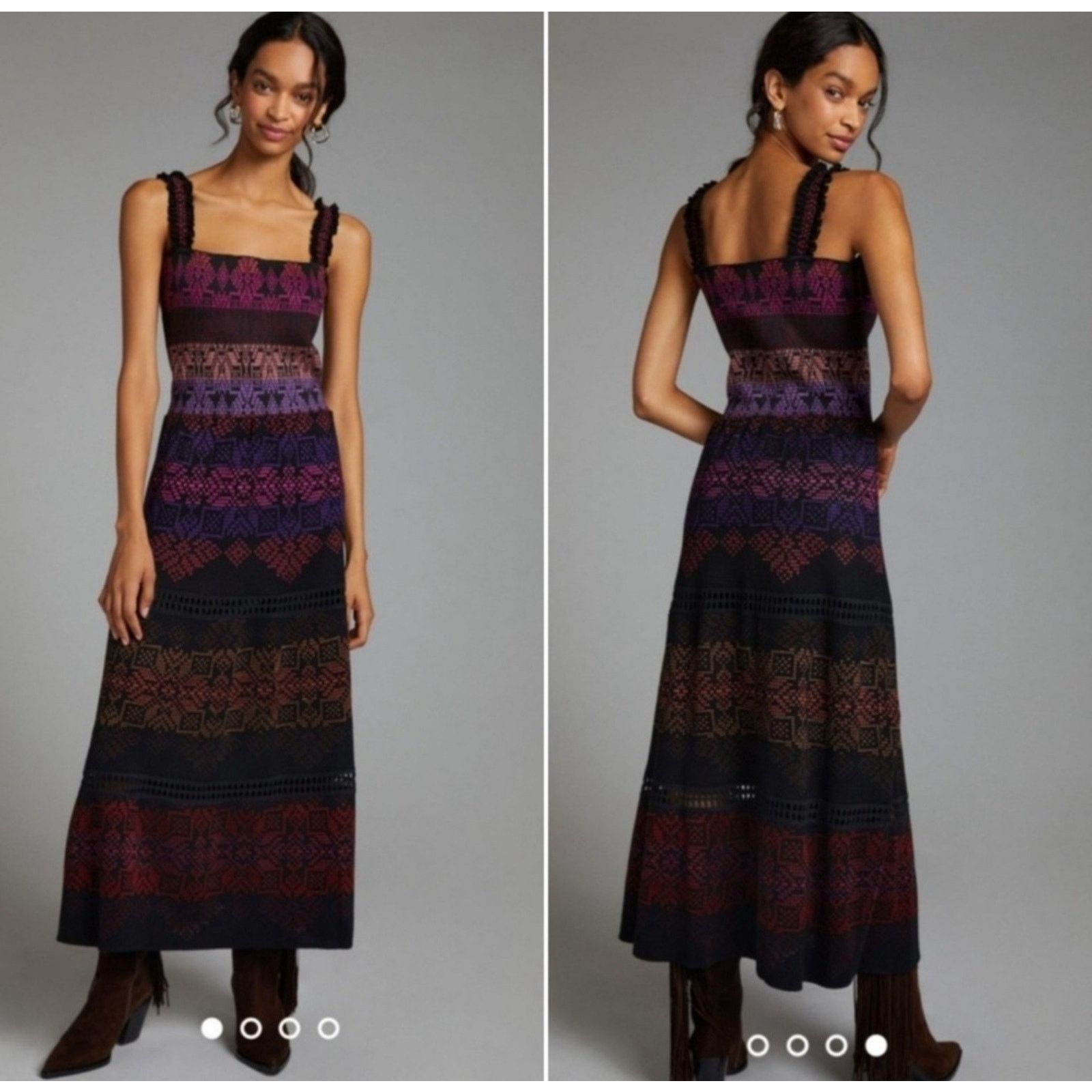 Anthropologie ANTHROPO Cecilia Prado Dress Patchwork Sundress Knit Sweater Size S / US 4 / IT 40 - 7 Thumbnail
