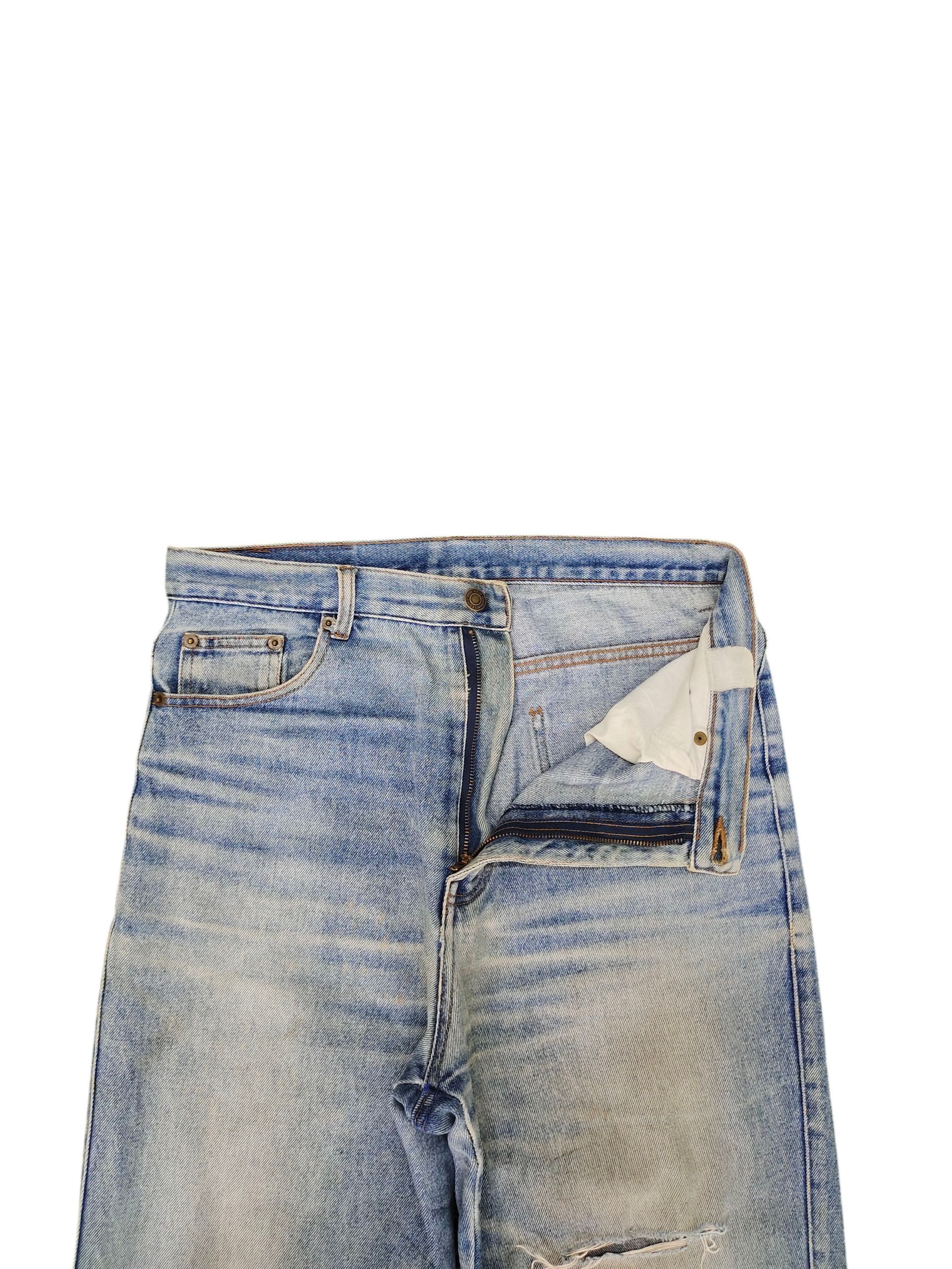Comme des Garcons × Undercover Vintage 90s Nepura Japan Clawmark Distress Faded Denim Jeans Size US 32 / EU 48 - 7 Thumbnail