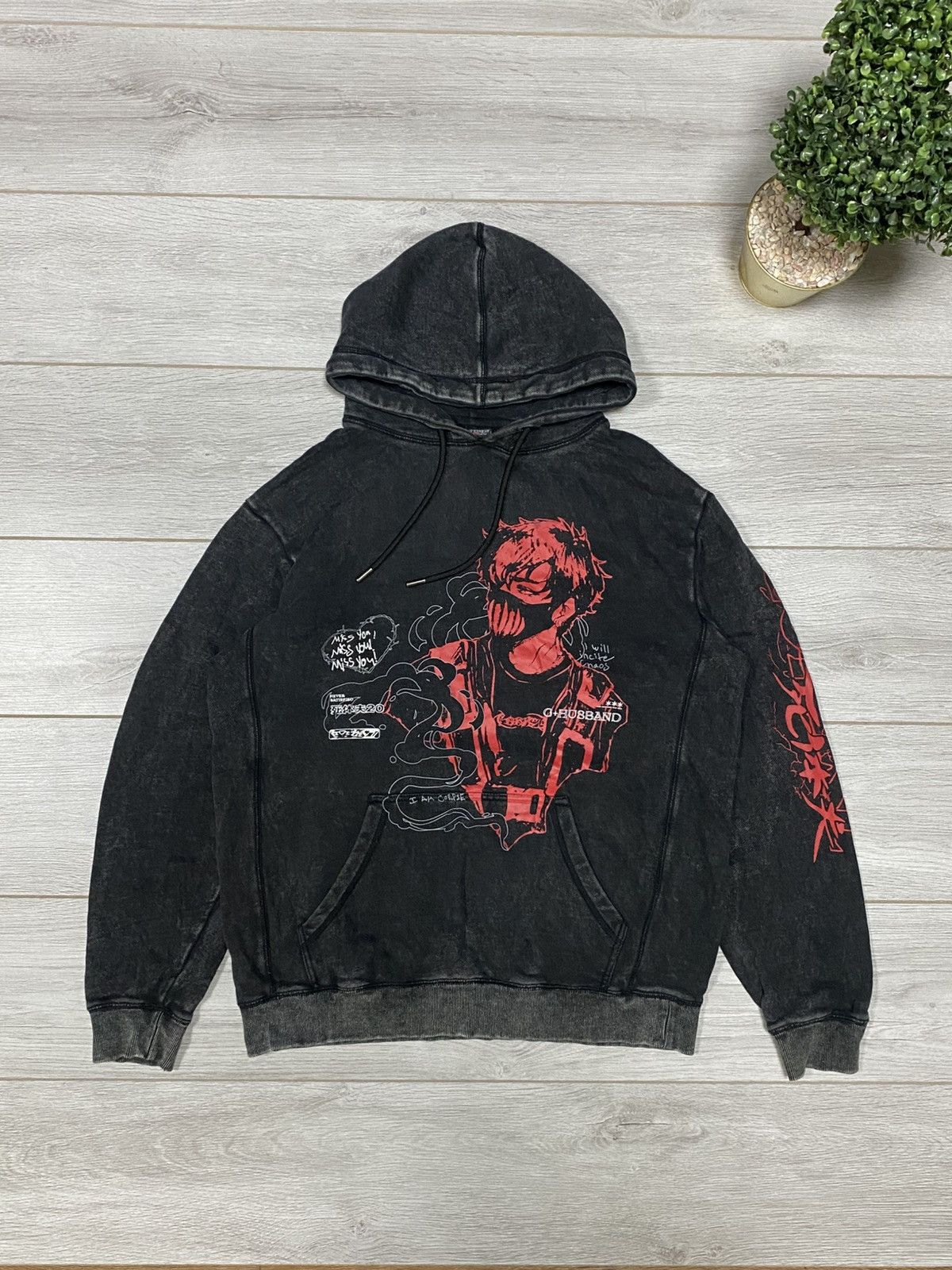 VINTAGE Corpse Husband Hoodie Anime Acid Graphic Print