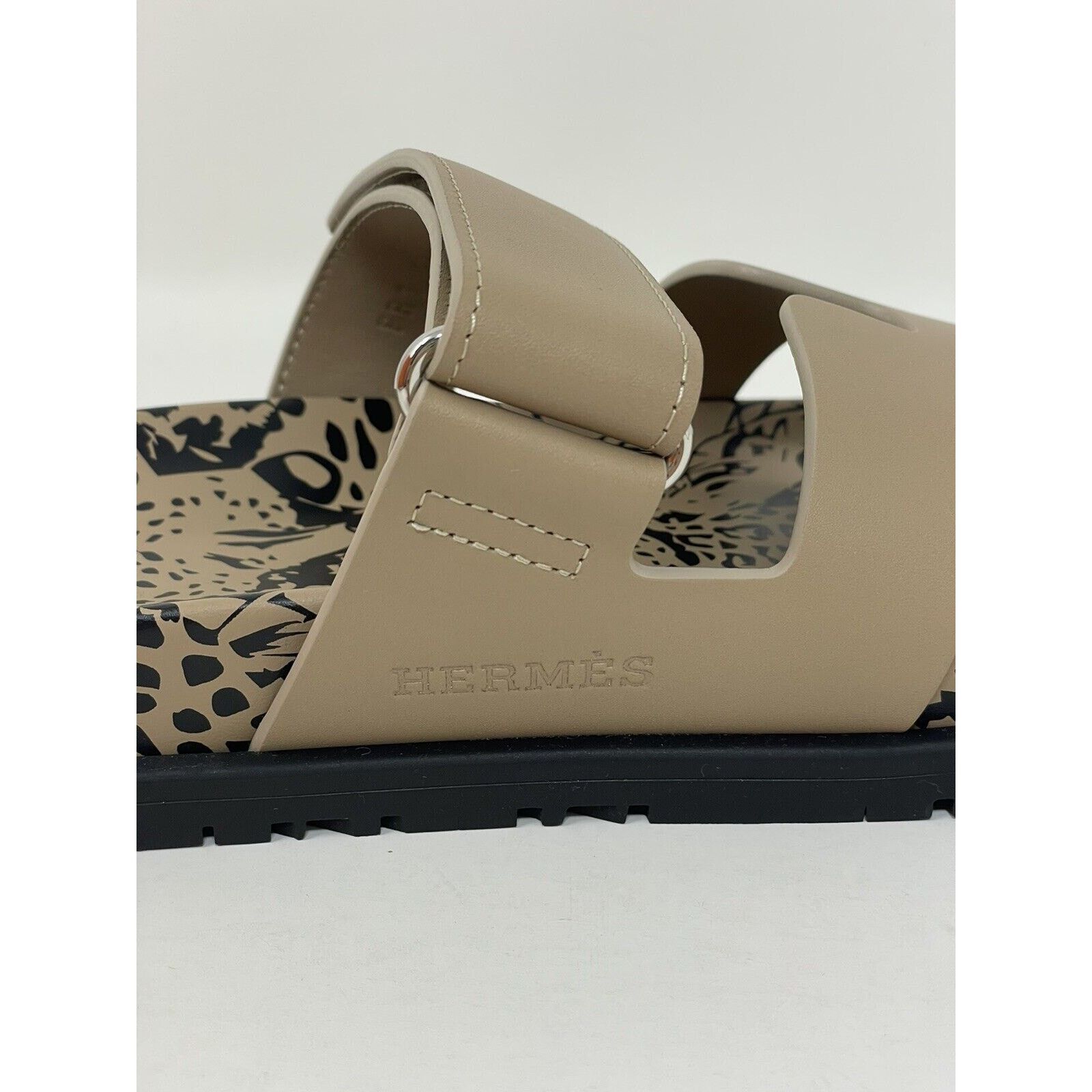 Hermes Heremes Chypre Smooth Calfskin Leopard Techno Sandal 38 NIB Size US 7 / IT 37 - 12 Thumbnail